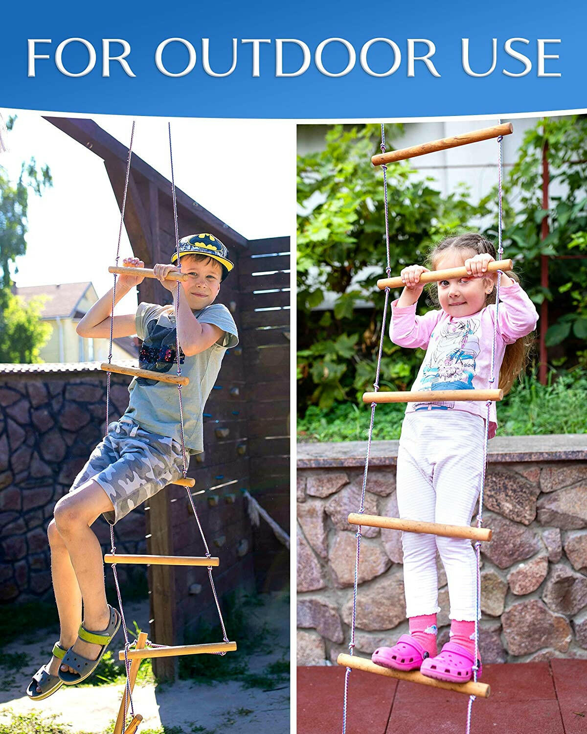 2in1 Swings Set: Gymnastic rings + Climbing rope ladder 2in1 Swing Set Goodevas