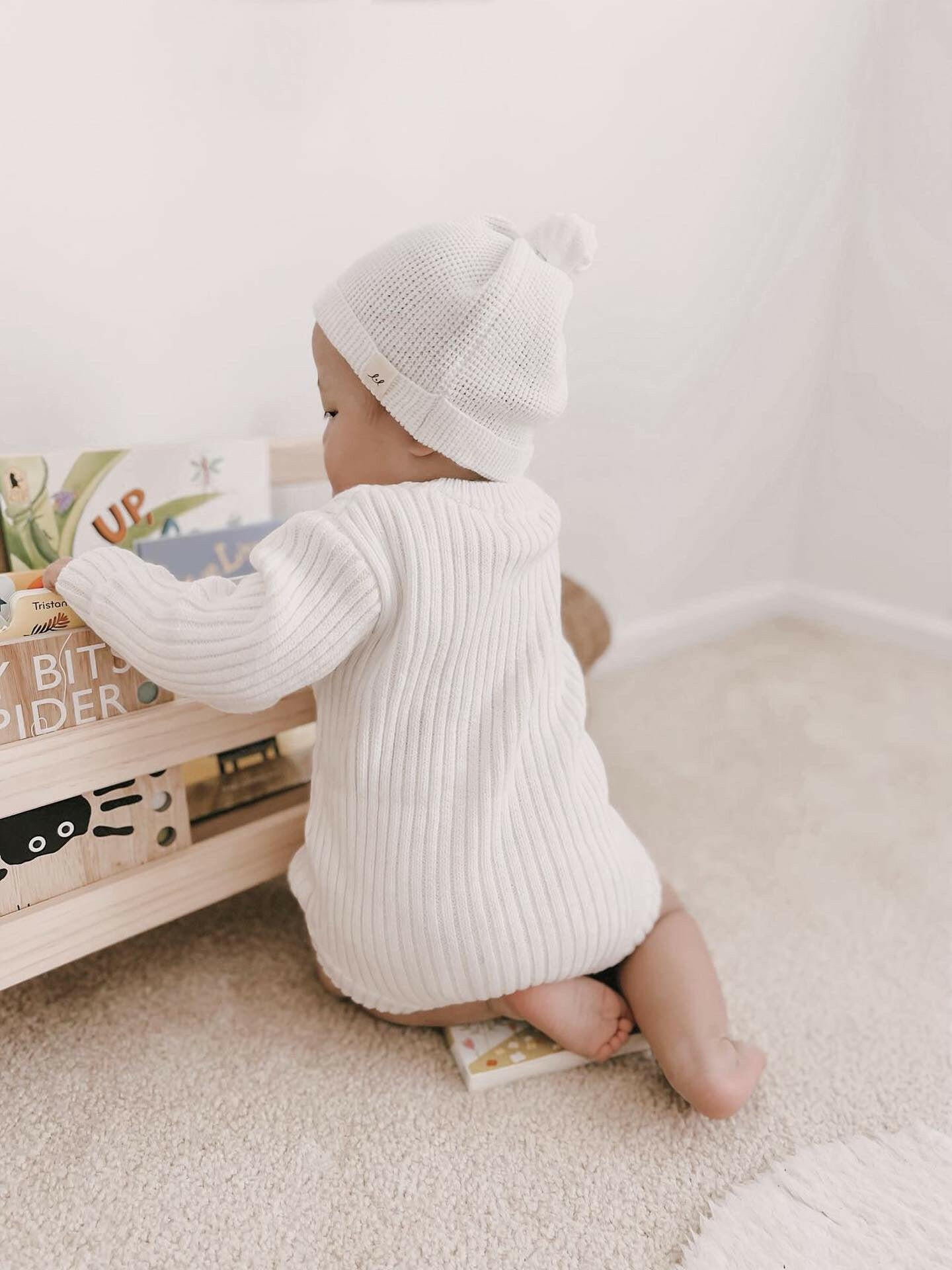 Luna + Luca Chunky Rib Romper - White Luna + Luca