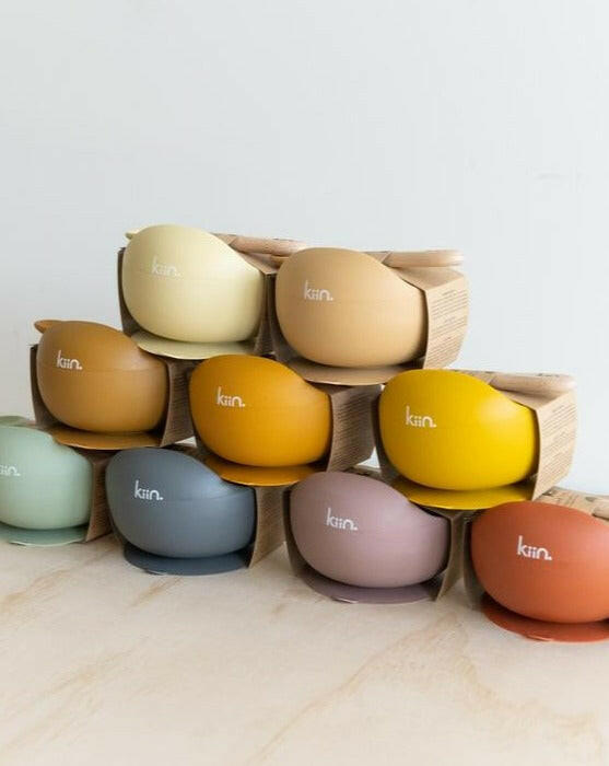 Silicone Bowl + Spoon Set Feeding Kiin Baby