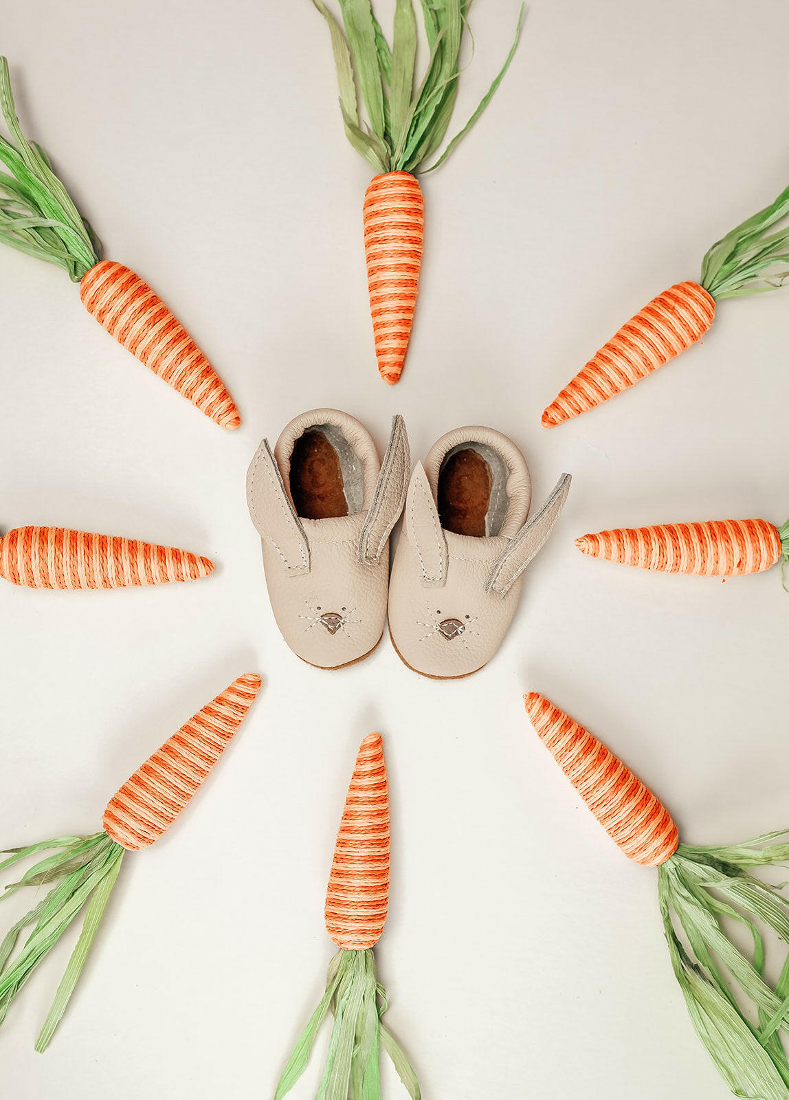 French Vanilla Bunnies // Cute Critters Leather Shoes Baby and Toddler Bunny Baby Shoes Starry Knight Design