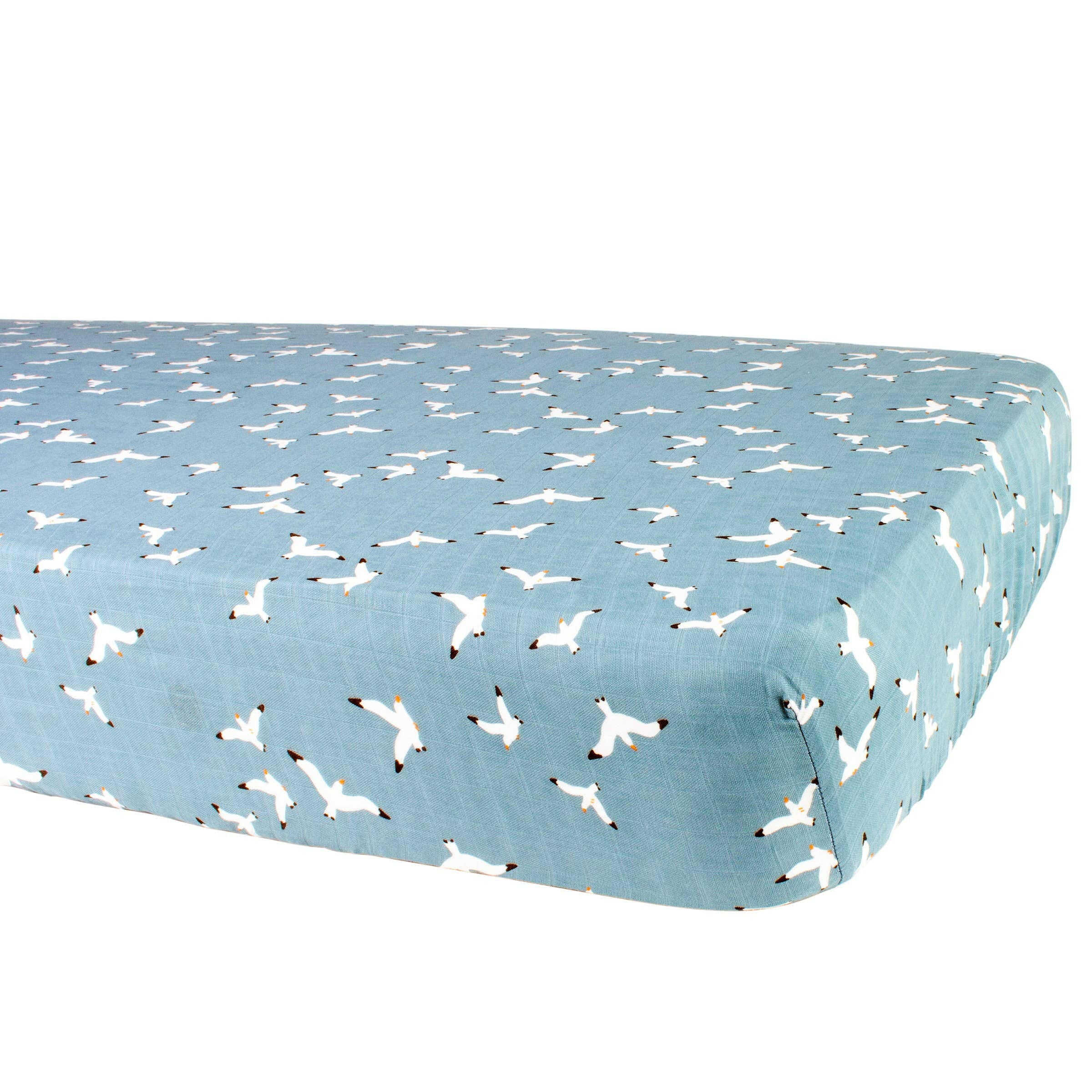 Seagulls Muslin Crib Sheet Baby Essentials Bebe Au Lait