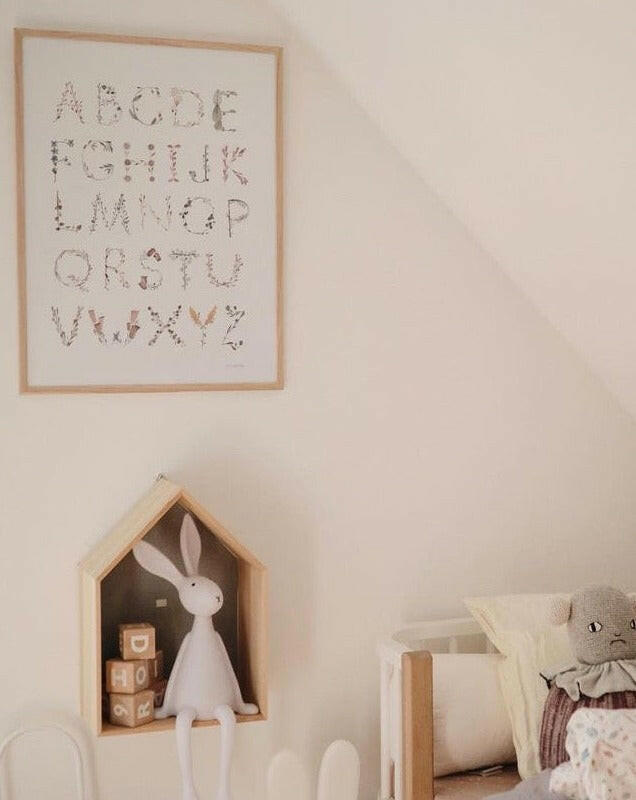 Alphabet Floral Poster Home Decor Mushie