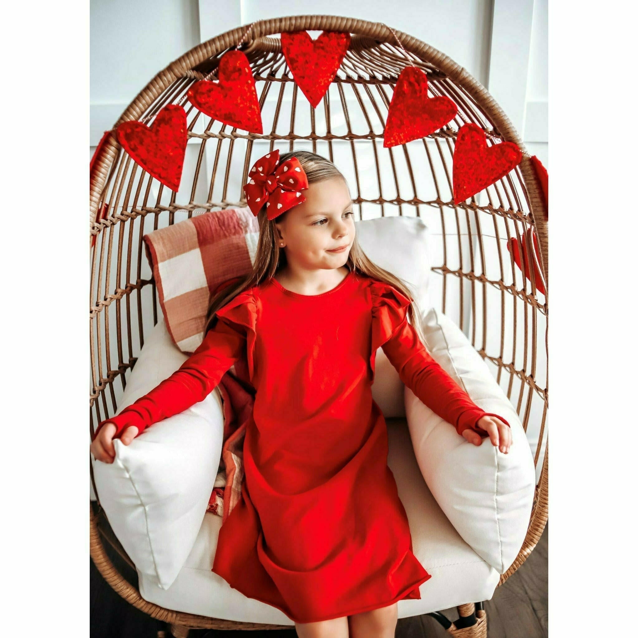 Organic Valentina Dress Long Sleeves Red Dresses Be Mi Los Angeles