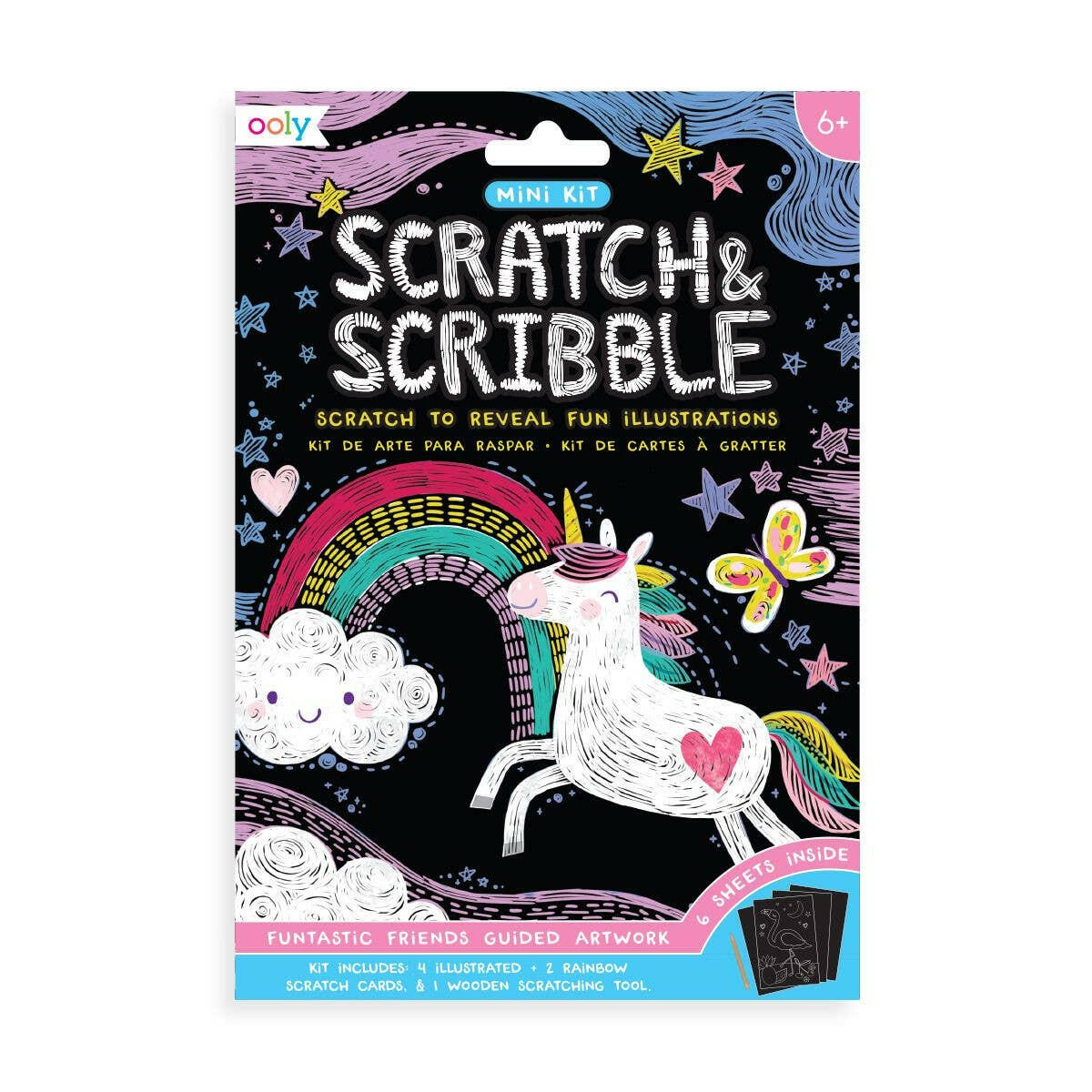 Mini Scratch & Scribble Art Kit: Funtastic Friends Art Supplies OOLY - Art & School Supplies