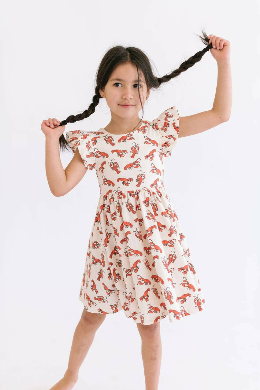 Olivia Dress in Crawfish dress Ollie Jay