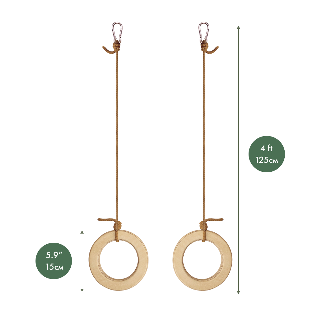 Wooden gymnastic rings for kids Single Swing Goodevas