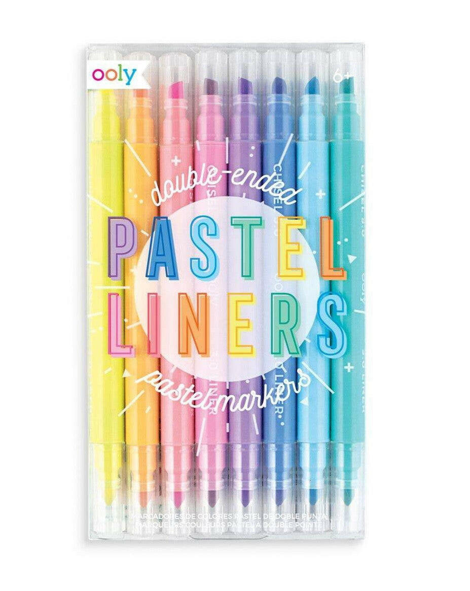 Pastel Liner Double Ended Markers Art Supplies OOLY - Art & School Supplies
