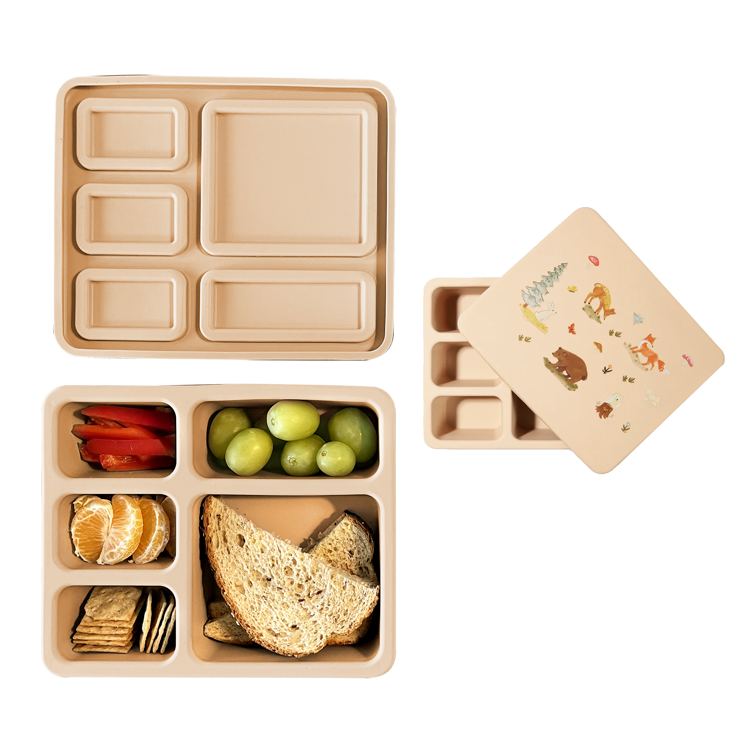 Silicone Bento Box Woodland Oat Austin Baby Collection