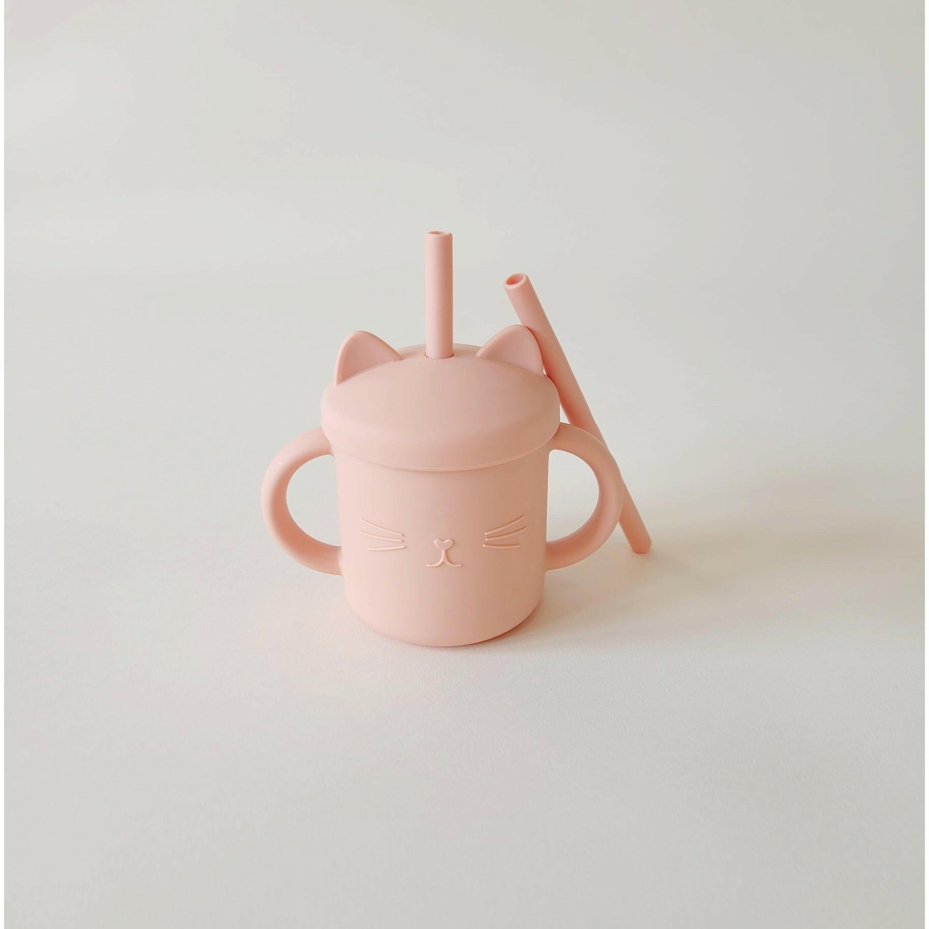 Meow Double Handle Straw Cup Minito & Co. Apricot