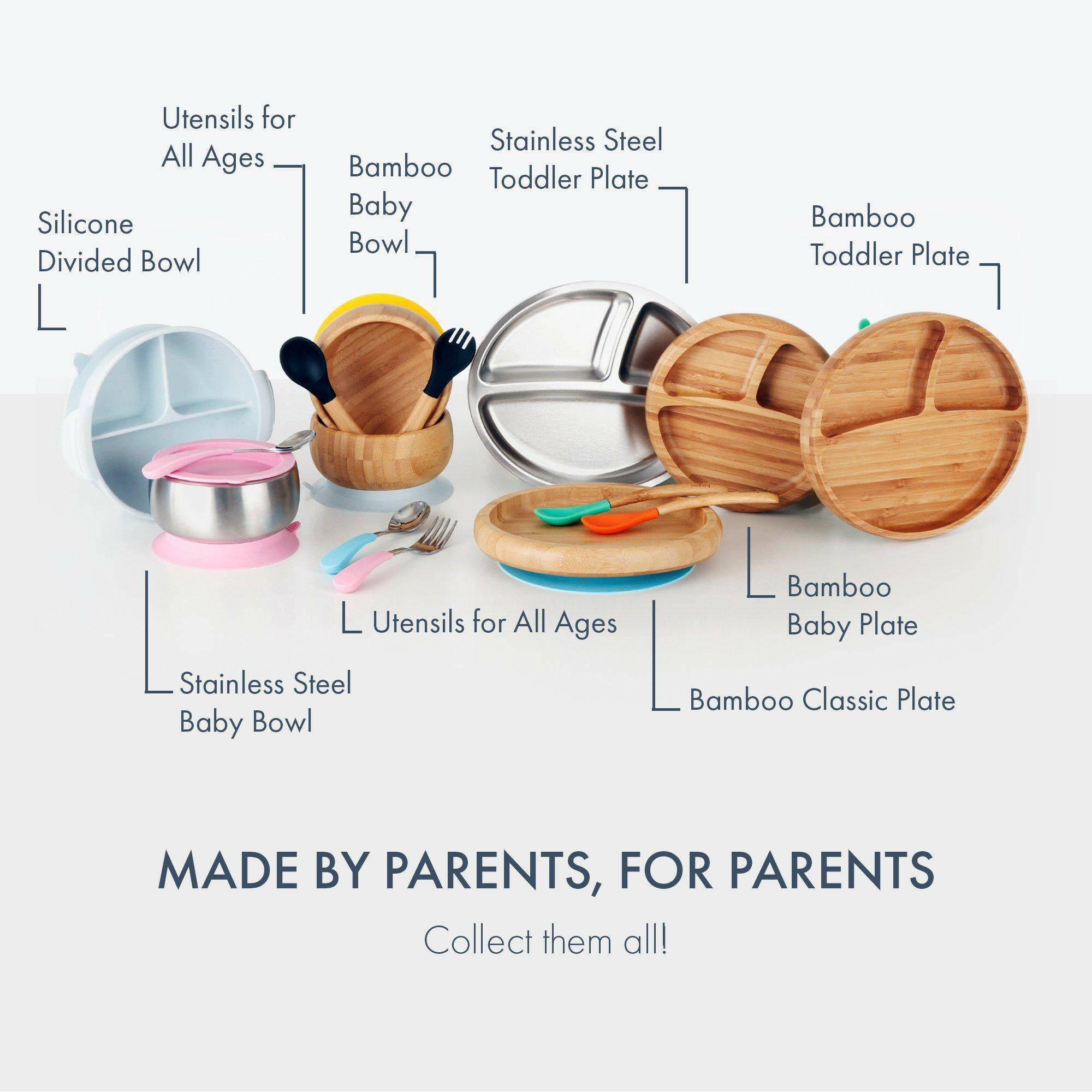 Avanchy Bamboo Suction Baby Bowl + Spoon Baby Feeding Avanchy Sustainable Baby Dishware