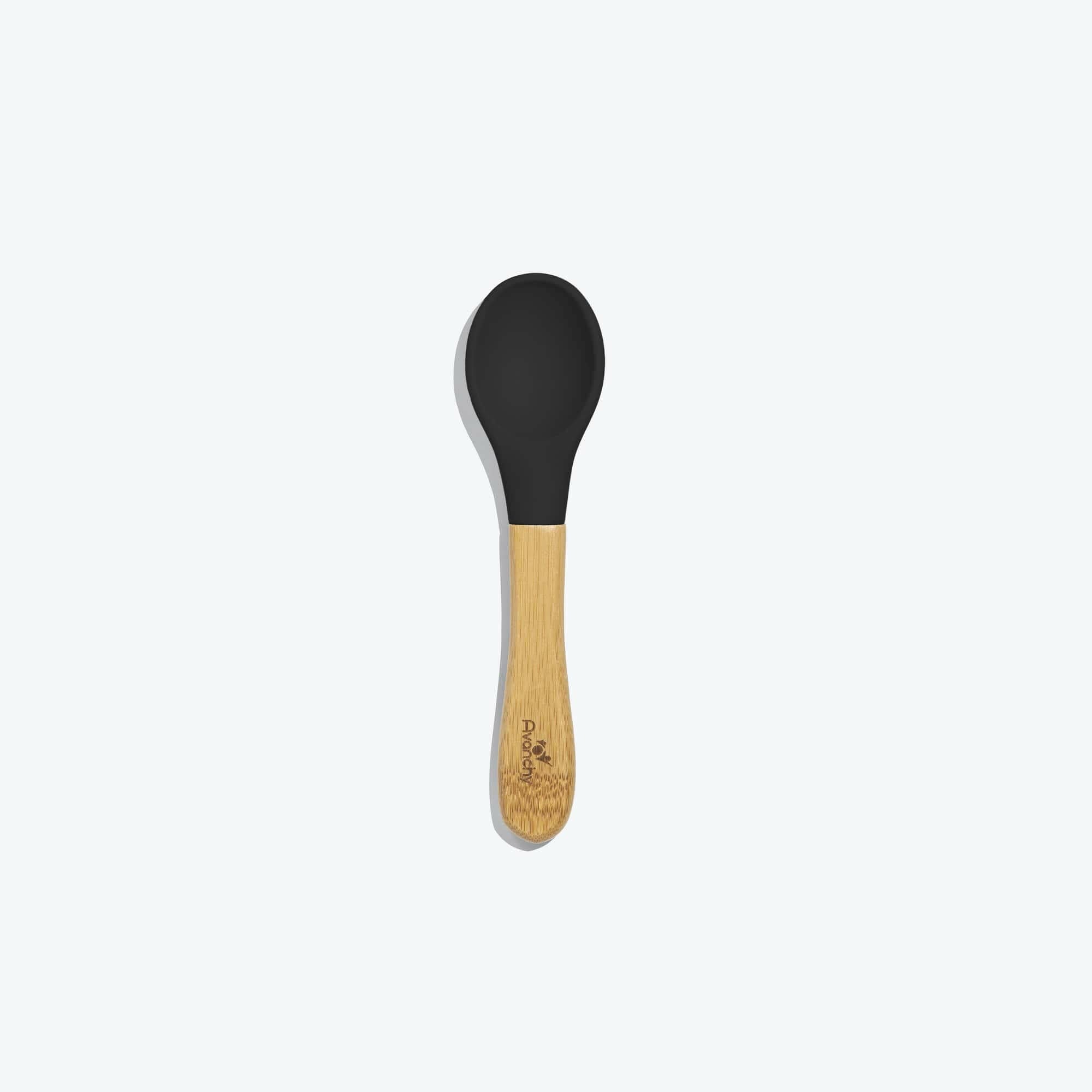 Avanchy Single Bamboo Baby Spoons (Older Babies) Baby Feeding Avanchy Sustainable Baby Dishware Black
