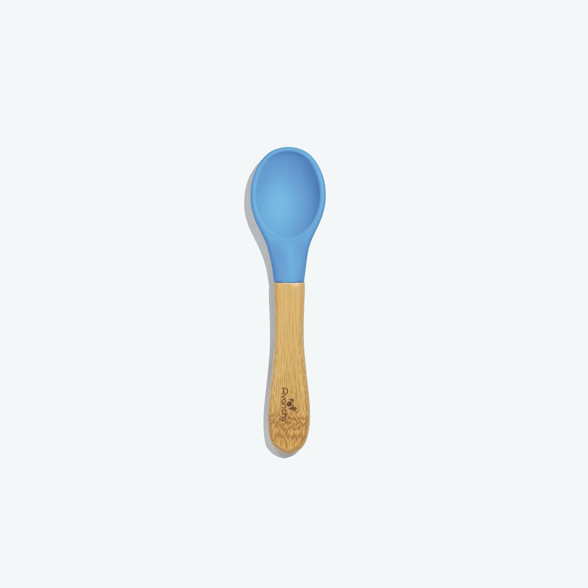 Avanchy Single Bamboo Baby Spoons (Older Babies) Baby Feeding Avanchy Sustainable Baby Dishware Blue