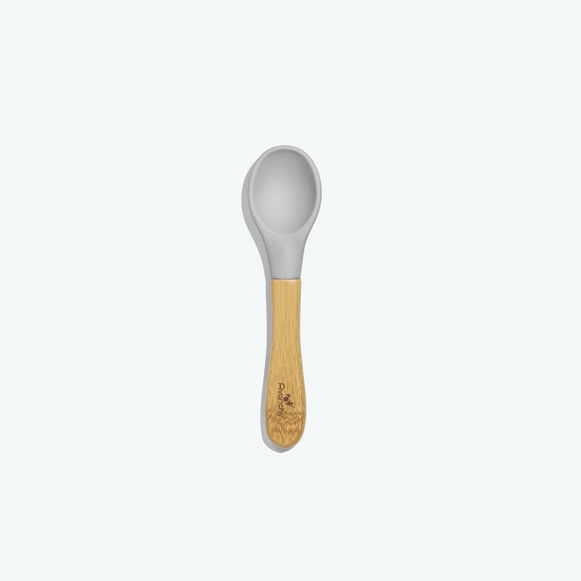 Avanchy Single Bamboo Baby Spoons (Older Babies) Baby Feeding Avanchy Sustainable Baby Dishware Gray