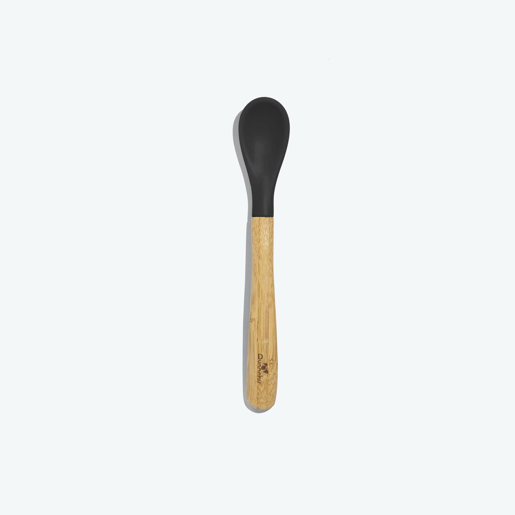 Avanchy Single Bamboo Infant Spoon (Younger Babies) Toddler Feeding Avanchy Sustainable Baby Dishware Black