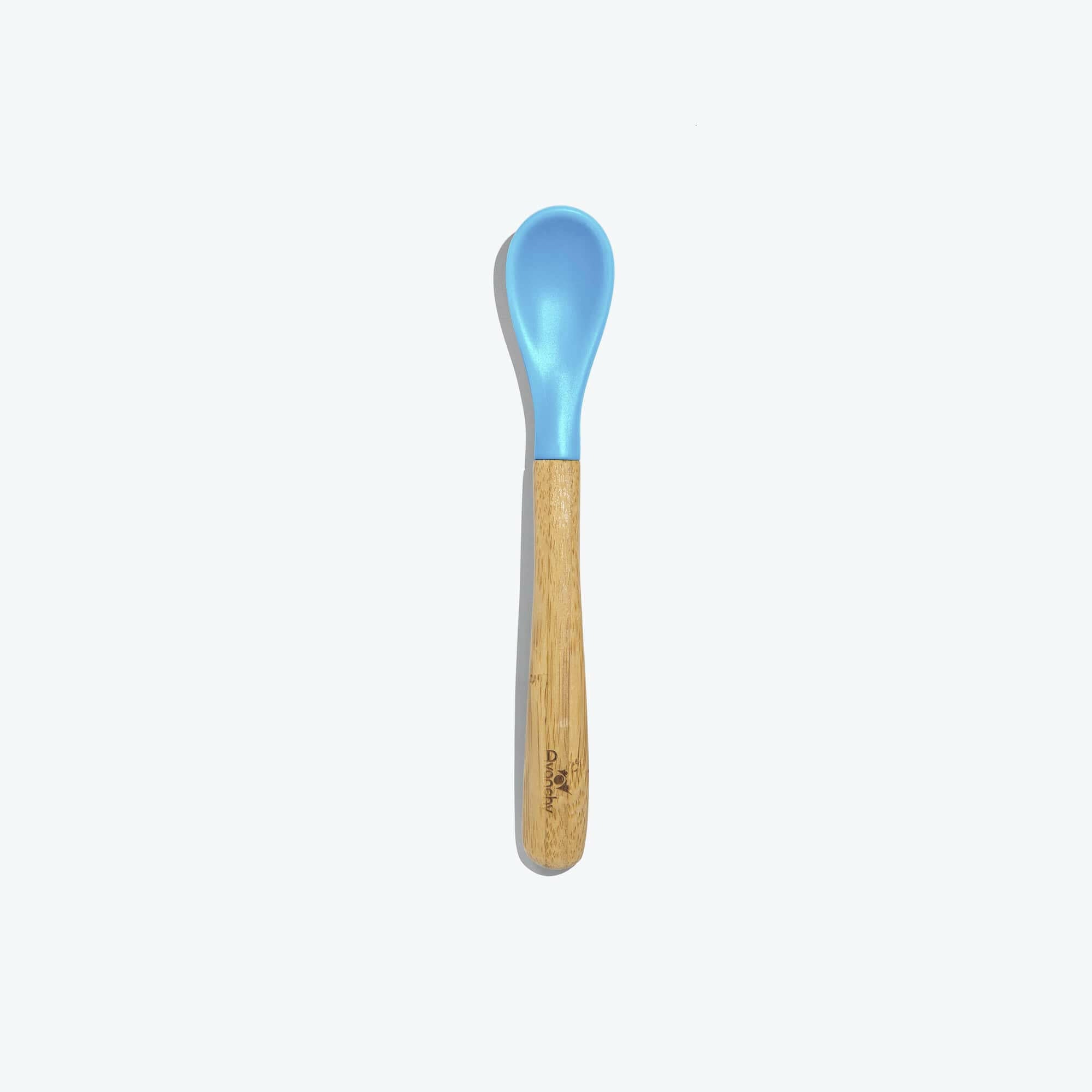 Avanchy Single Bamboo Infant Spoon (Younger Babies) Toddler Feeding Avanchy Sustainable Baby Dishware Blue