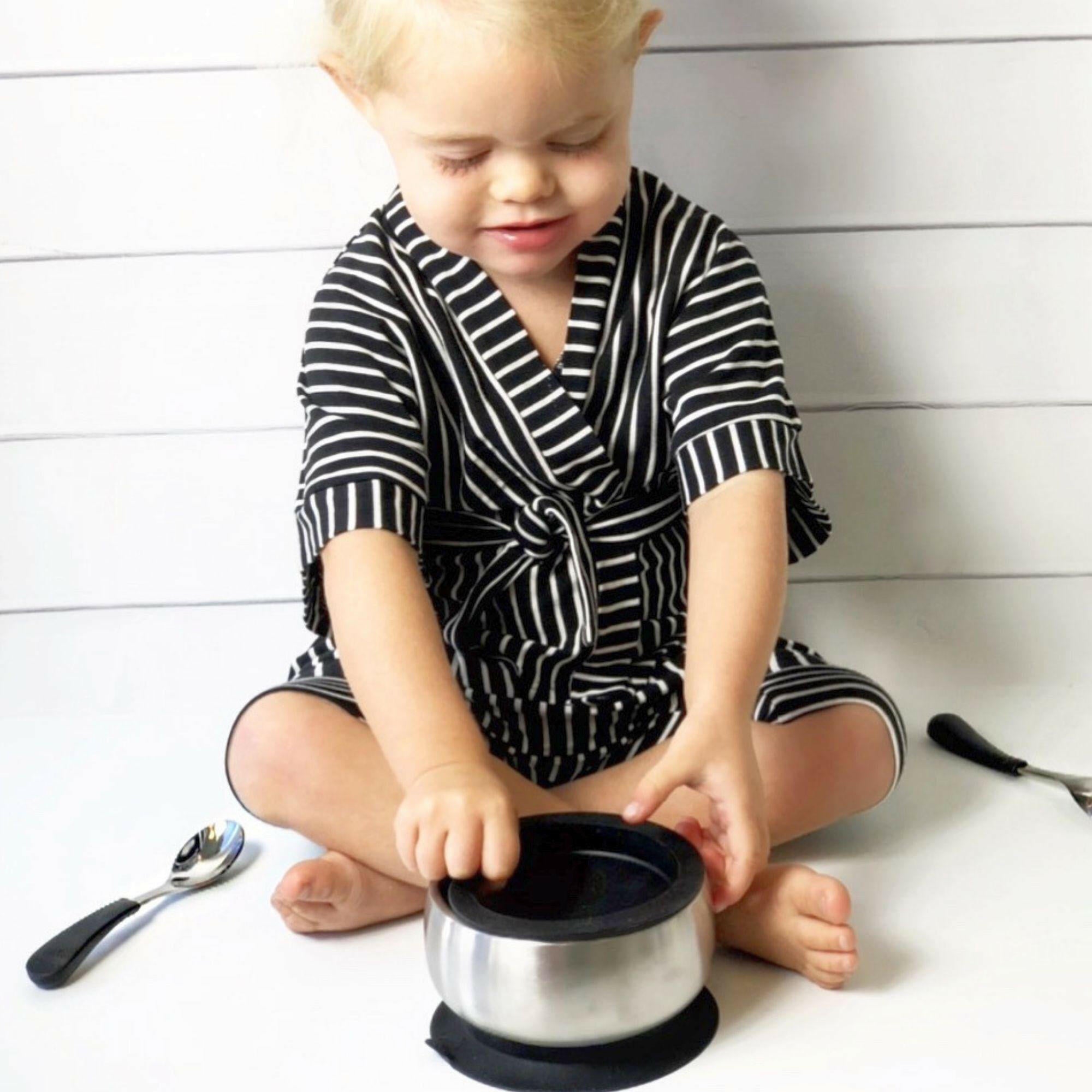 Avanchy Stainless Steel Baby Bowl with Spoon Combo + Air Tight Lid Baby Feeding Avanchy Sustainable Baby Dishware