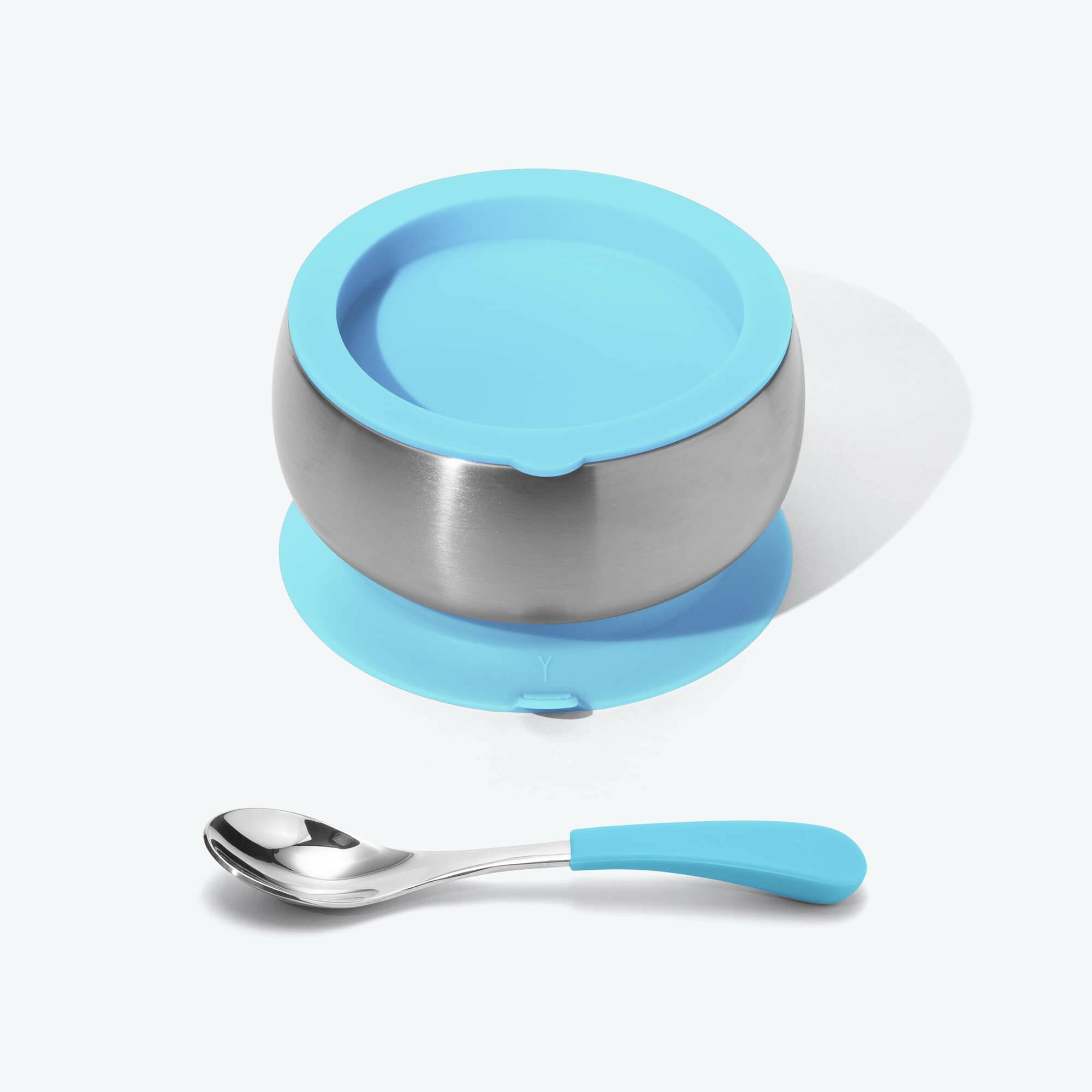 Avanchy Stainless Steel Baby Bowl with Spoon Combo + Air Tight Lid Baby Feeding Avanchy Sustainable Baby Dishware Blue Baby
