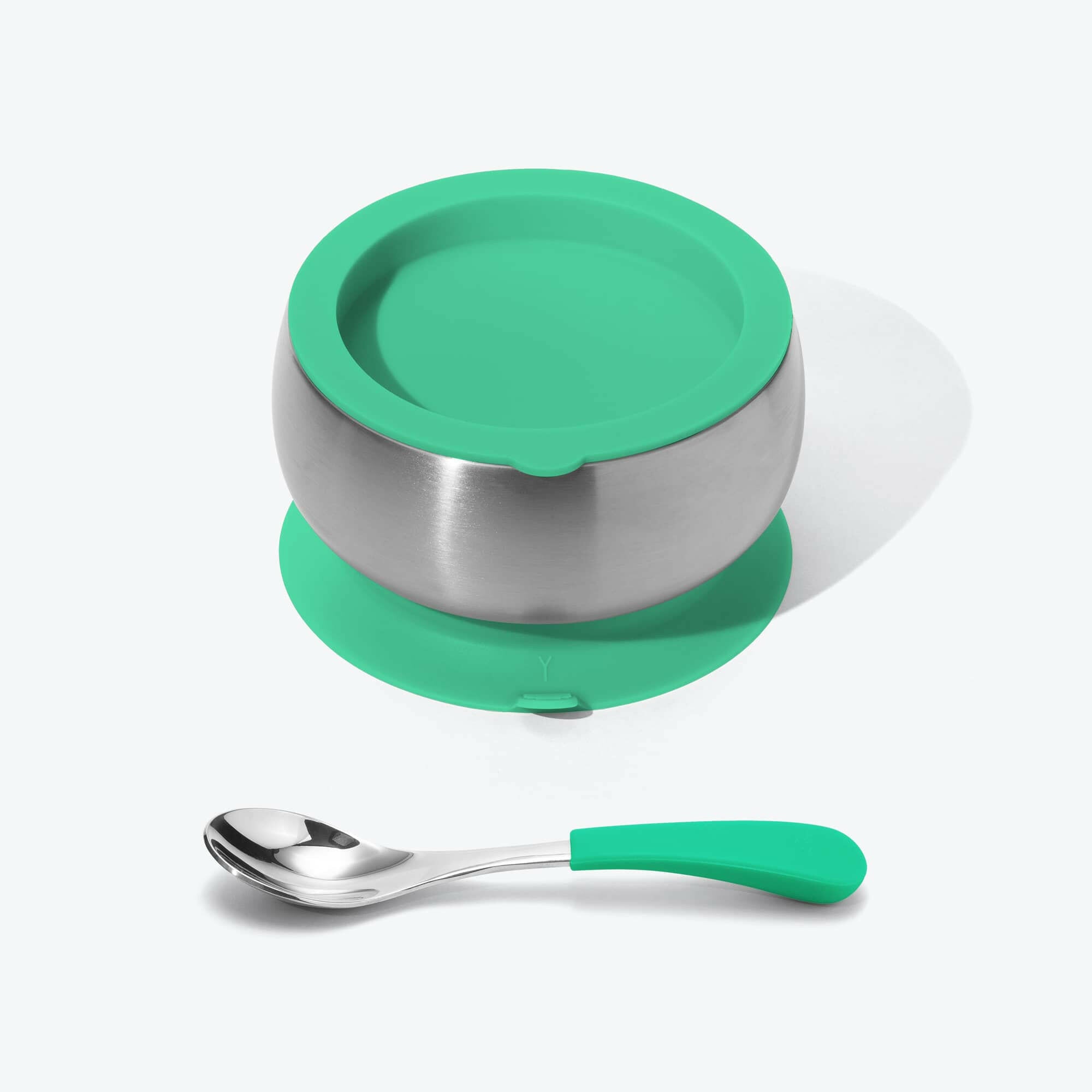 Avanchy Stainless Steel Baby Bowl with Spoon Combo + Air Tight Lid Baby Feeding Avanchy Sustainable Baby Dishware Green Baby