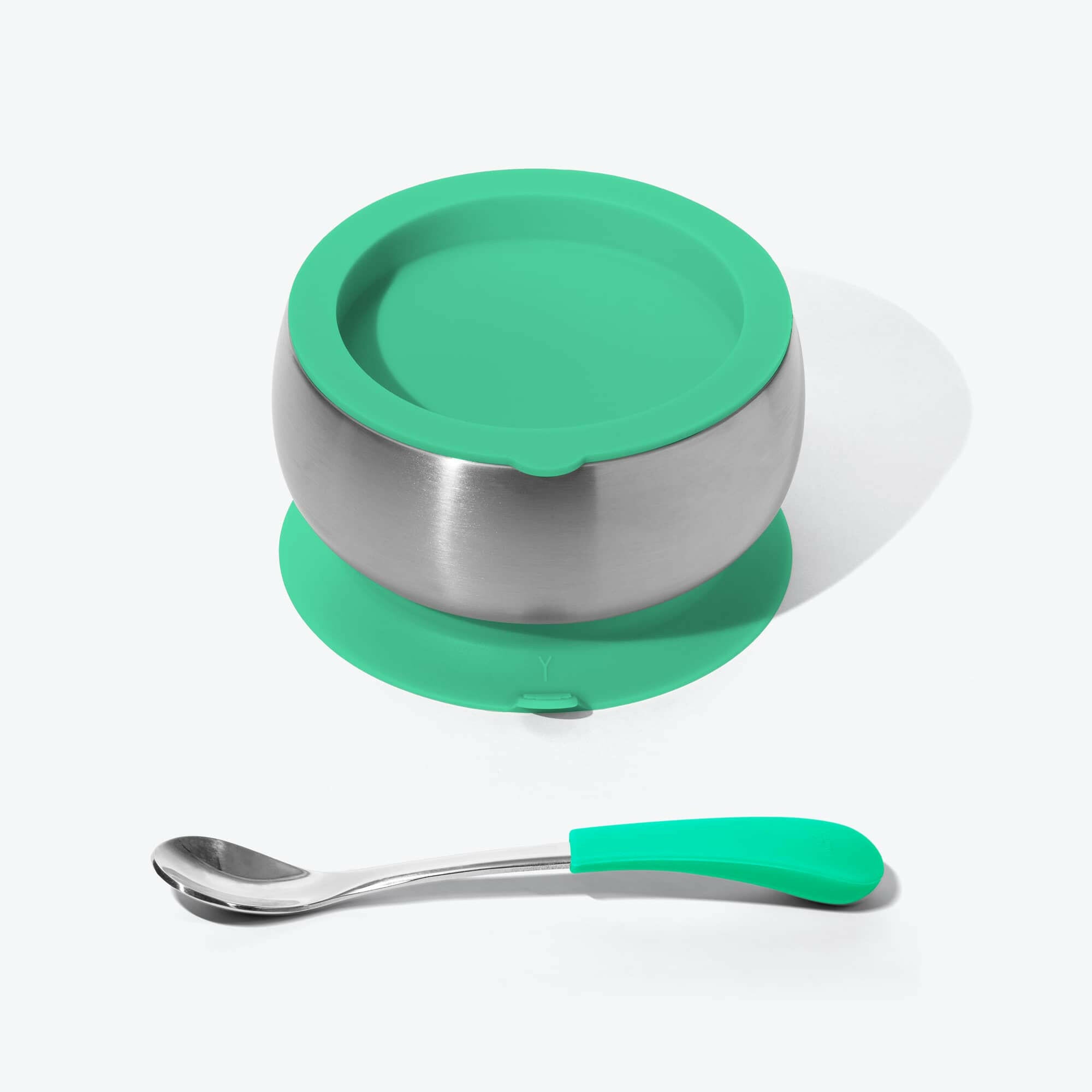 Avanchy Stainless Steel Baby Bowl with Spoon Combo + Air Tight Lid Baby Feeding Avanchy Sustainable Baby Dishware Green Infant
