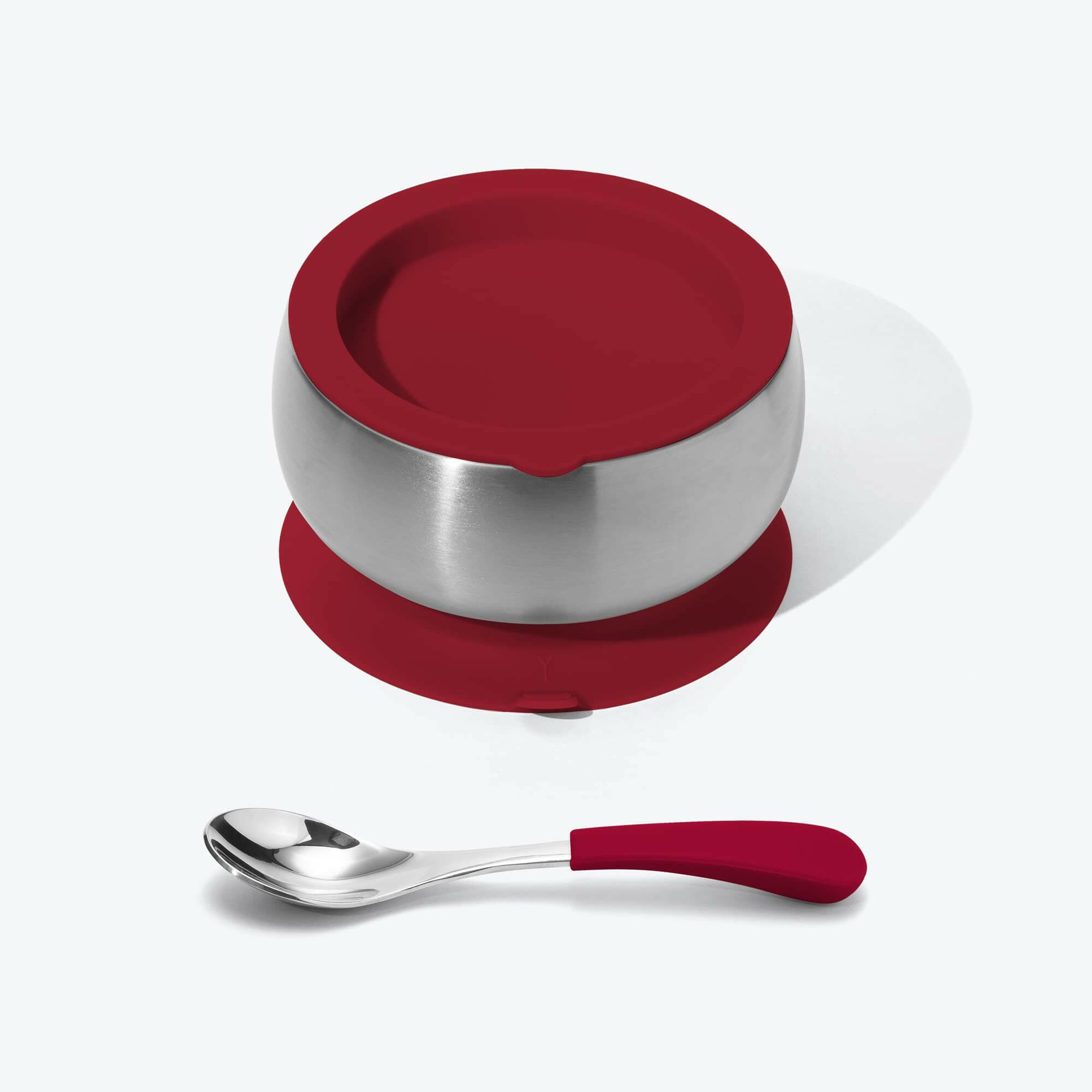 Avanchy Stainless Steel Baby Bowl with Spoon Combo + Air Tight Lid Baby Feeding Avanchy Sustainable Baby Dishware Magenta Baby
