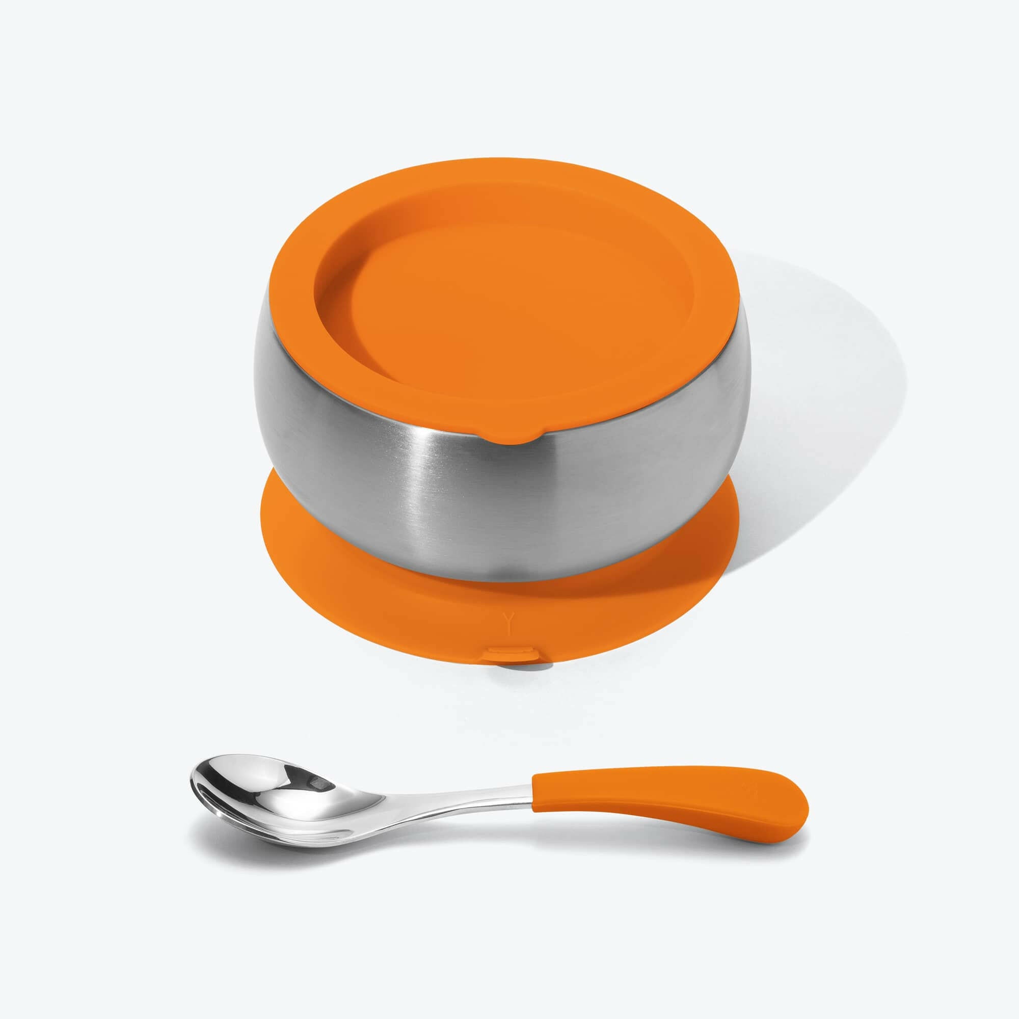 Avanchy Stainless Steel Baby Bowl with Spoon Combo + Air Tight Lid Baby Feeding Avanchy Sustainable Baby Dishware Orange Baby