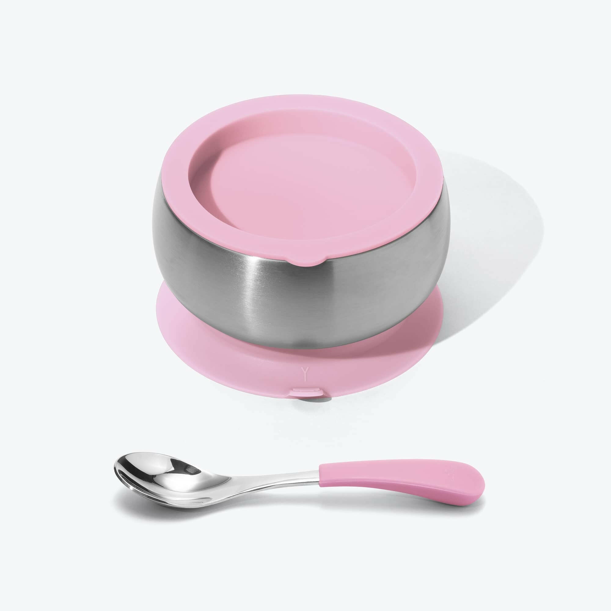 Avanchy Stainless Steel Baby Bowl with Spoon Combo + Air Tight Lid Baby Feeding Avanchy Sustainable Baby Dishware Pink Baby