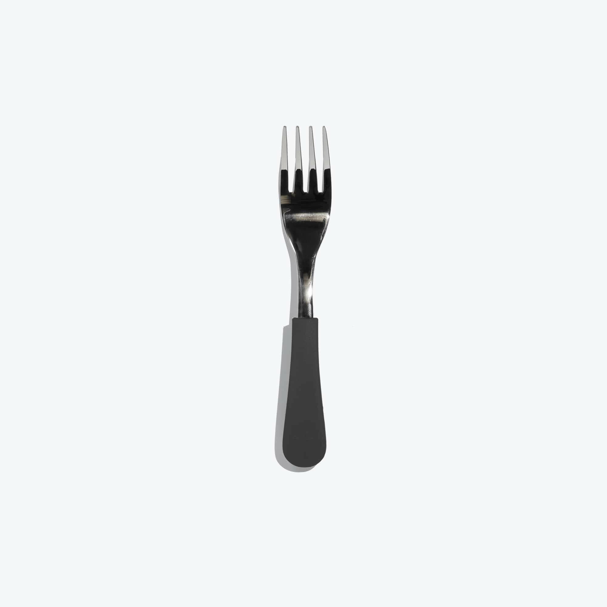 Avanchy Stainless Steel Baby Fork Single Toddler Feeding Avanchy Sustainable Baby Dishware Black
