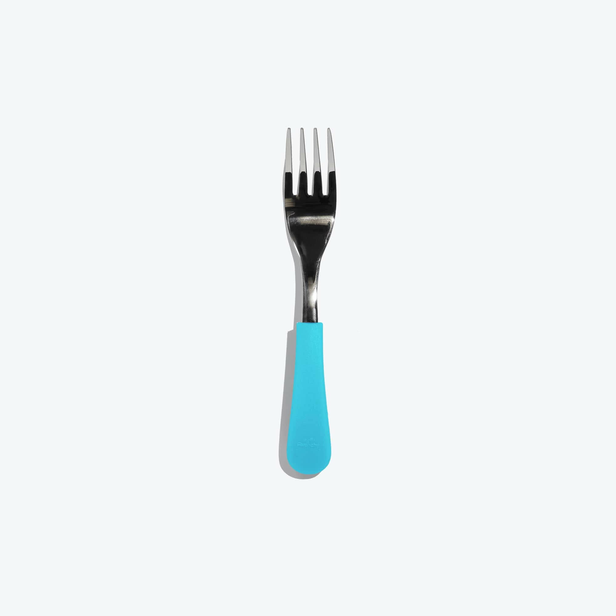 Avanchy Stainless Steel Baby Fork Single Toddler Feeding Avanchy Sustainable Baby Dishware Blue