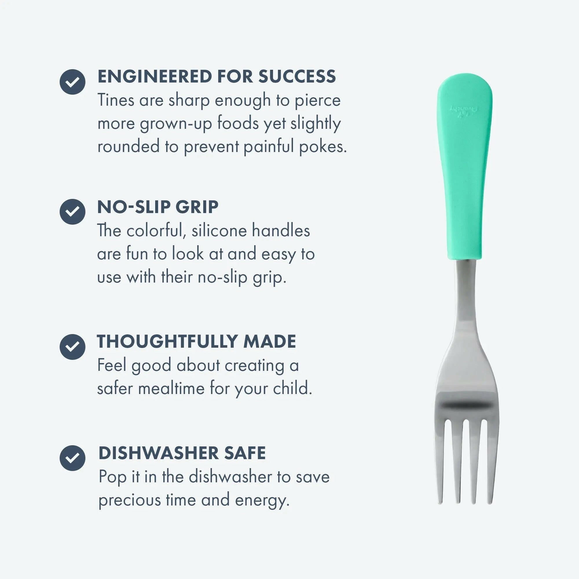 Avanchy Stainless Steel Baby Forks, 2 Pack Toddler Feeding Avanchy Sustainable Baby Dishware