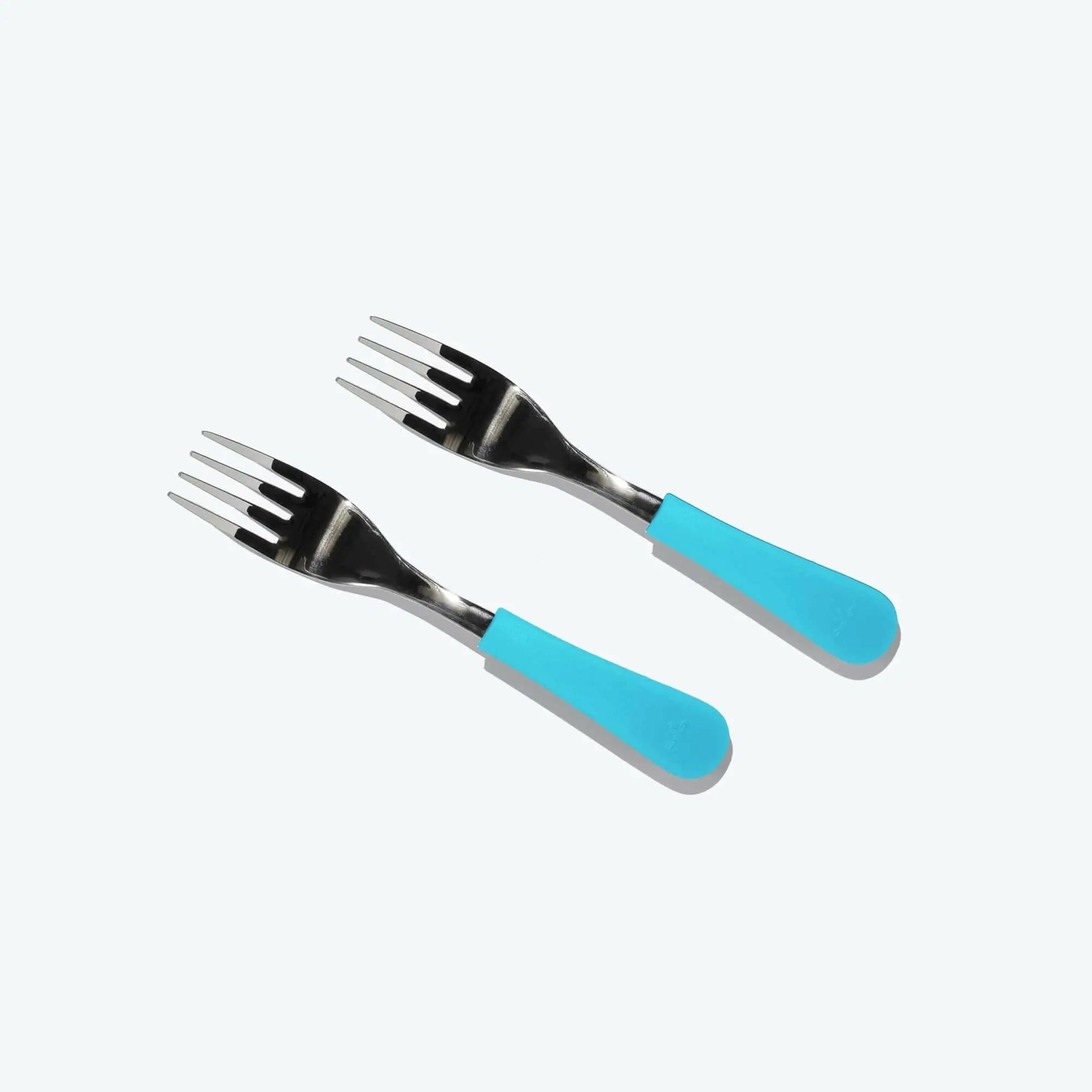 Avanchy Stainless Steel Baby Forks, 2 Pack Toddler Feeding Avanchy Sustainable Baby Dishware Blue 2 Forks