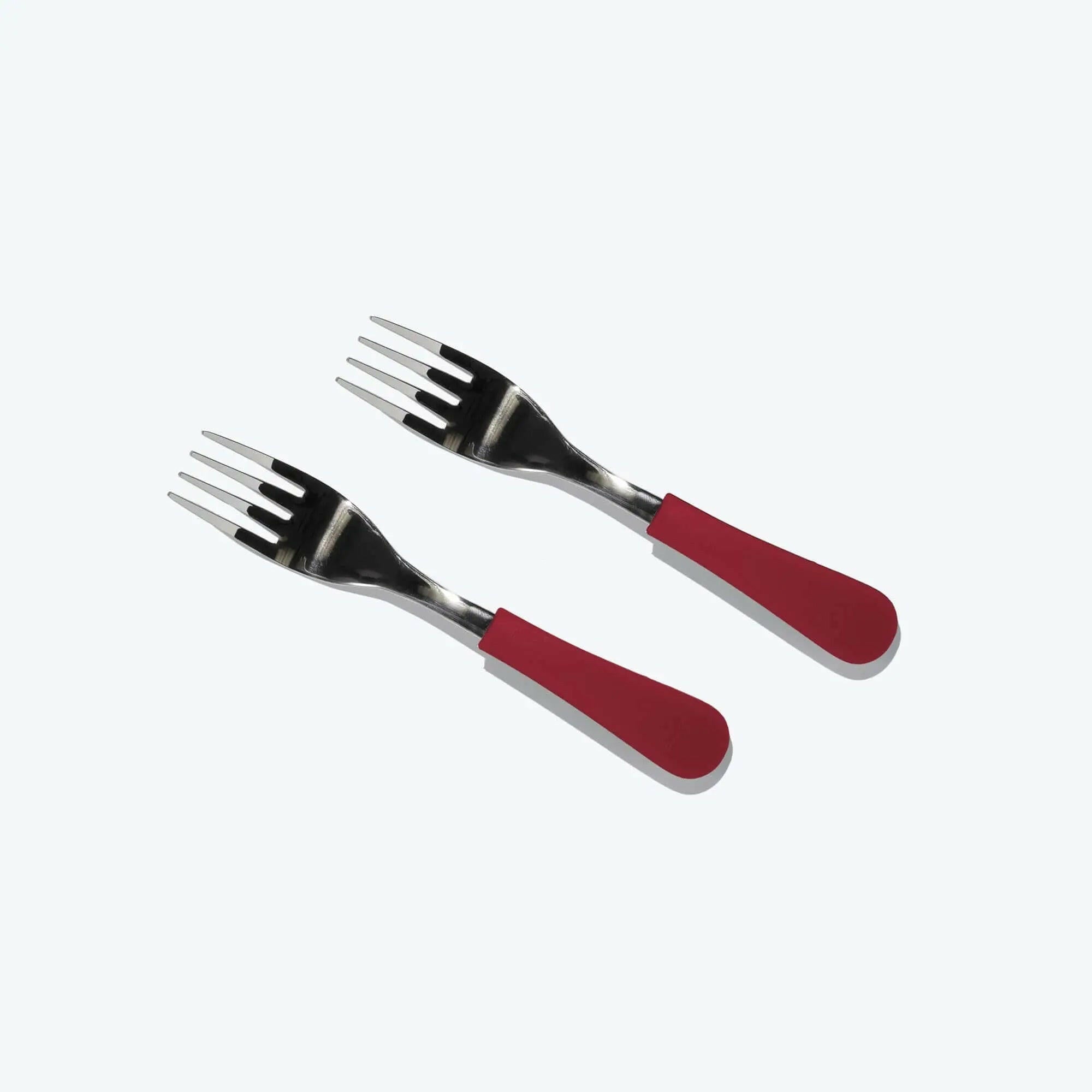 Avanchy Stainless Steel Baby Forks, 2 Pack Toddler Feeding Avanchy Sustainable Baby Dishware Magenta 2 Forks