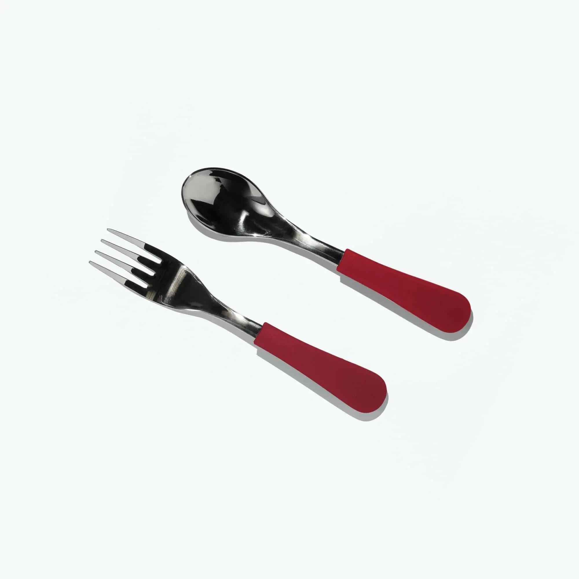Avanchy Stainless Steel Baby Forks, 2 Pack Toddler Feeding Avanchy Sustainable Baby Dishware Magenta Fork-Spoon