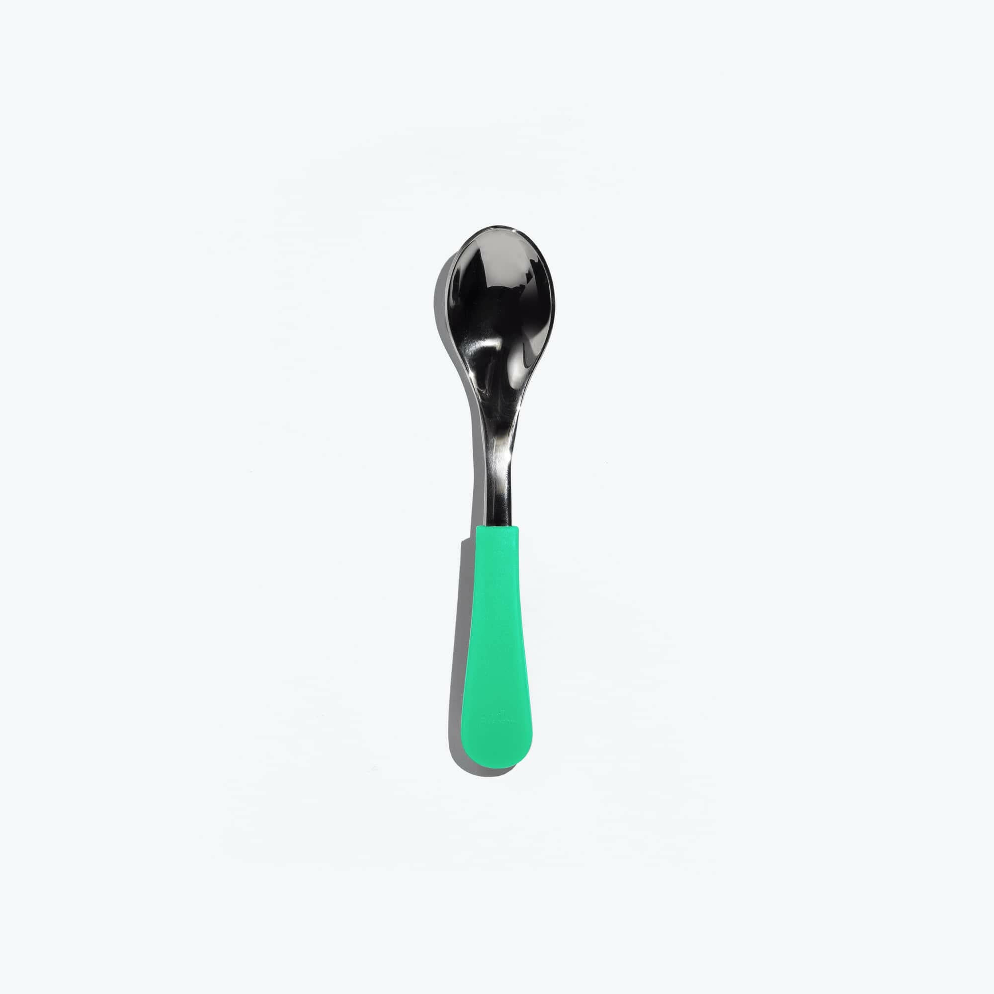 Avanchy Stainless Steel Baby Spoon Single (Older Babies) Baby Feeding Avanchy Sustainable Baby Dishware Green