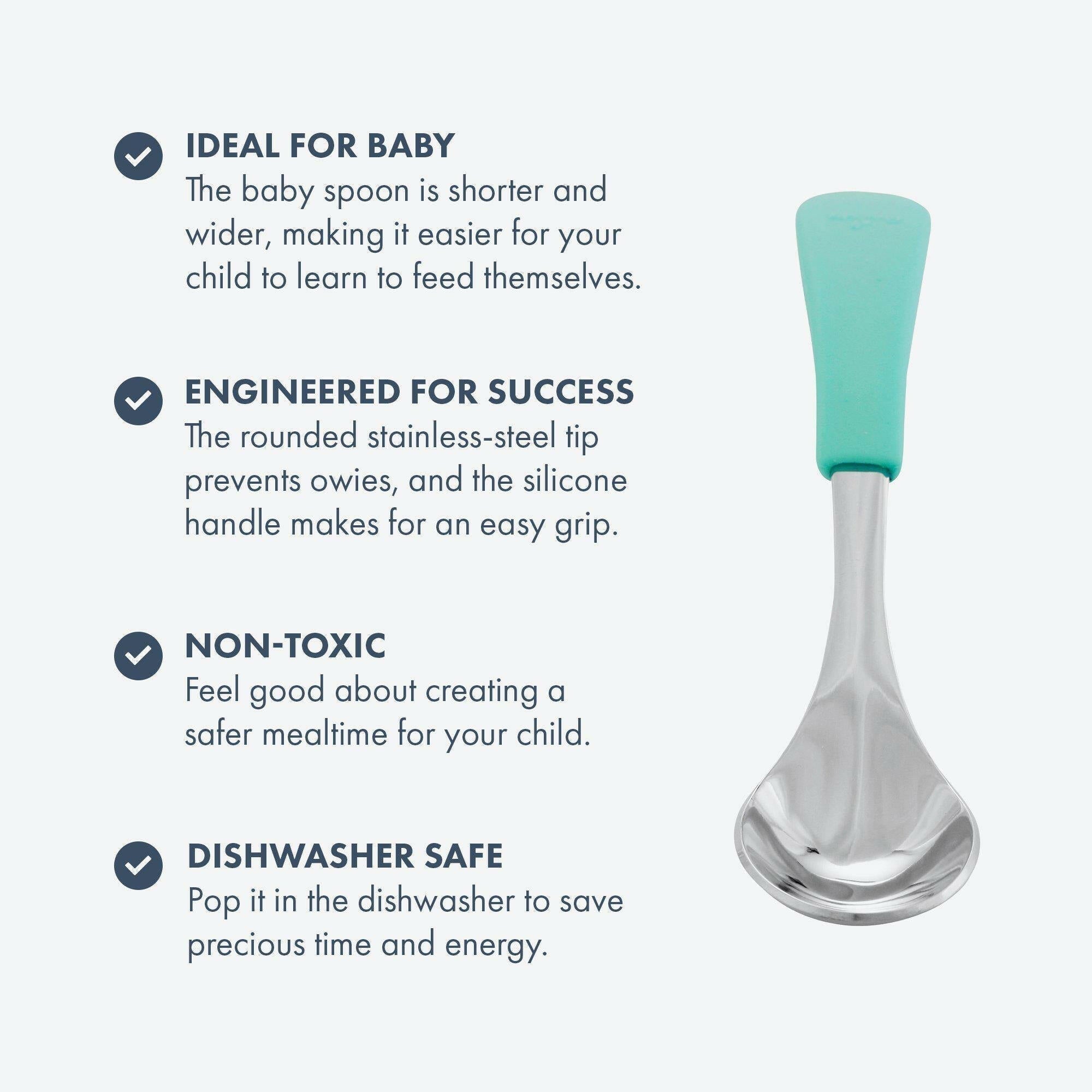 Avanchy Stainless Steel Baby Spoons 2 Pack. (Older Babies) Baby Feeding Avanchy Sustainable Baby Dishware