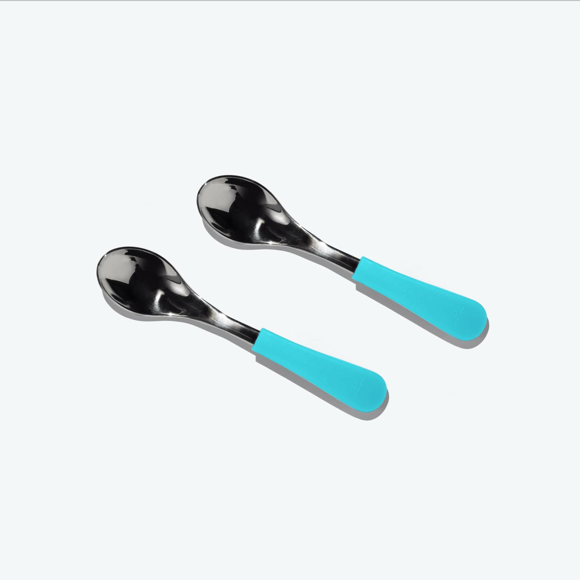 Avanchy Stainless Steel Baby Spoons 2 Pack. (Older Babies) Baby Feeding Avanchy Sustainable Baby Dishware Blue
