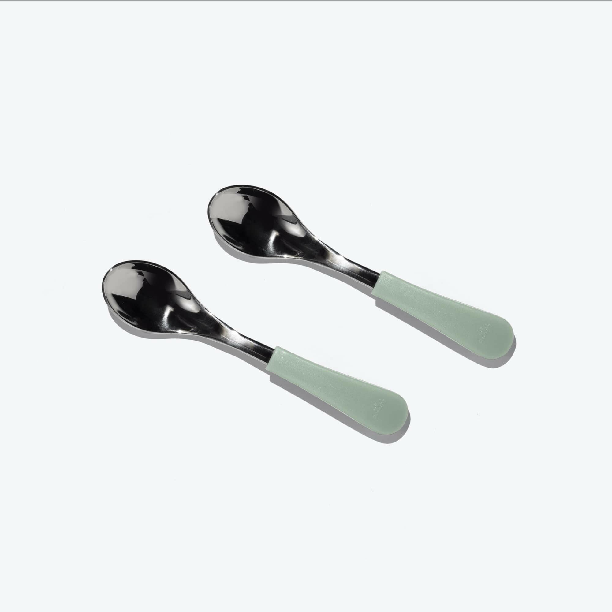 Avanchy Stainless Steel Baby Spoons 2 Pack. (Older Babies) Baby Feeding Avanchy Sustainable Baby Dishware Gray