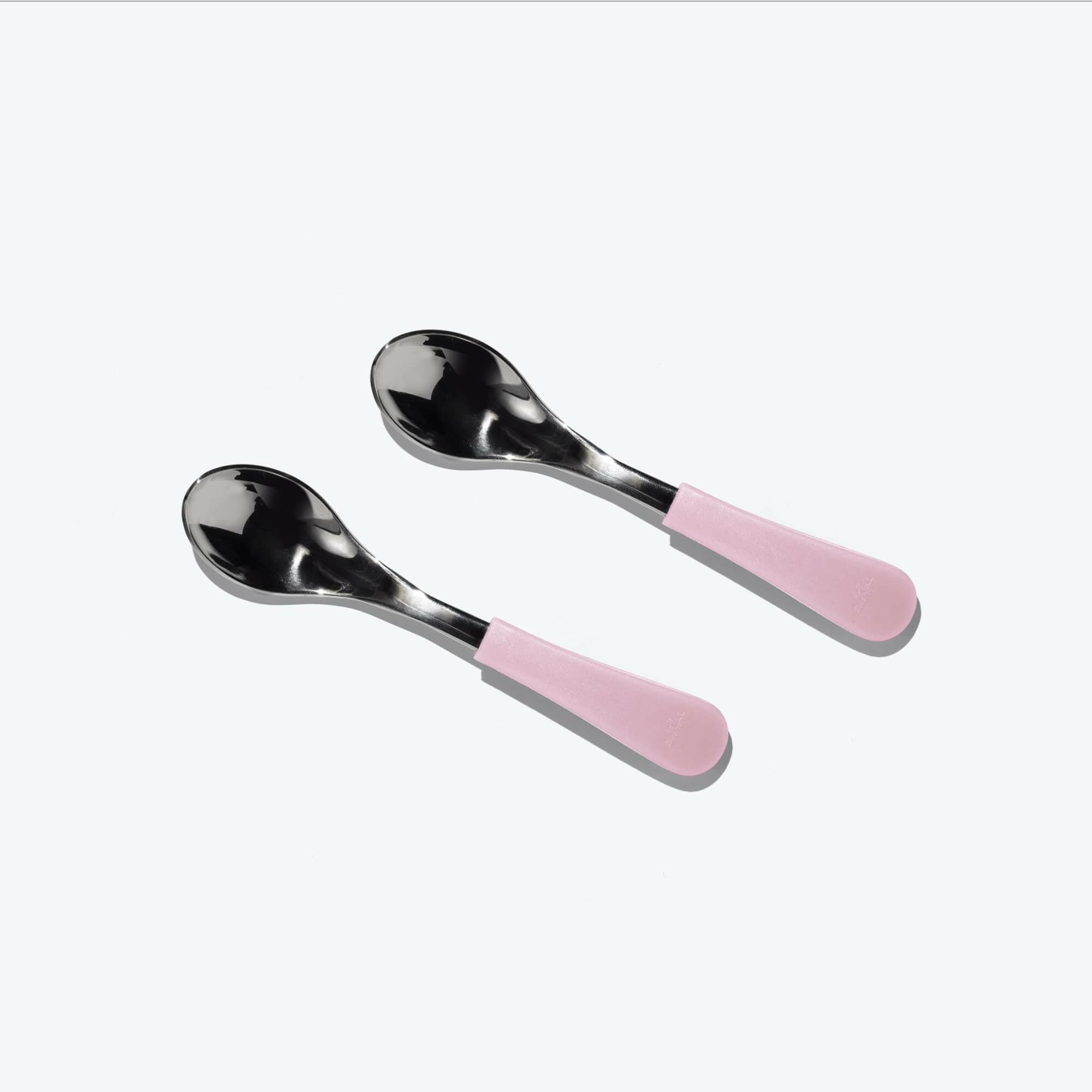 Avanchy Stainless Steel Baby Spoons 2 Pack. (Older Babies) Baby Feeding Avanchy Sustainable Baby Dishware Pink