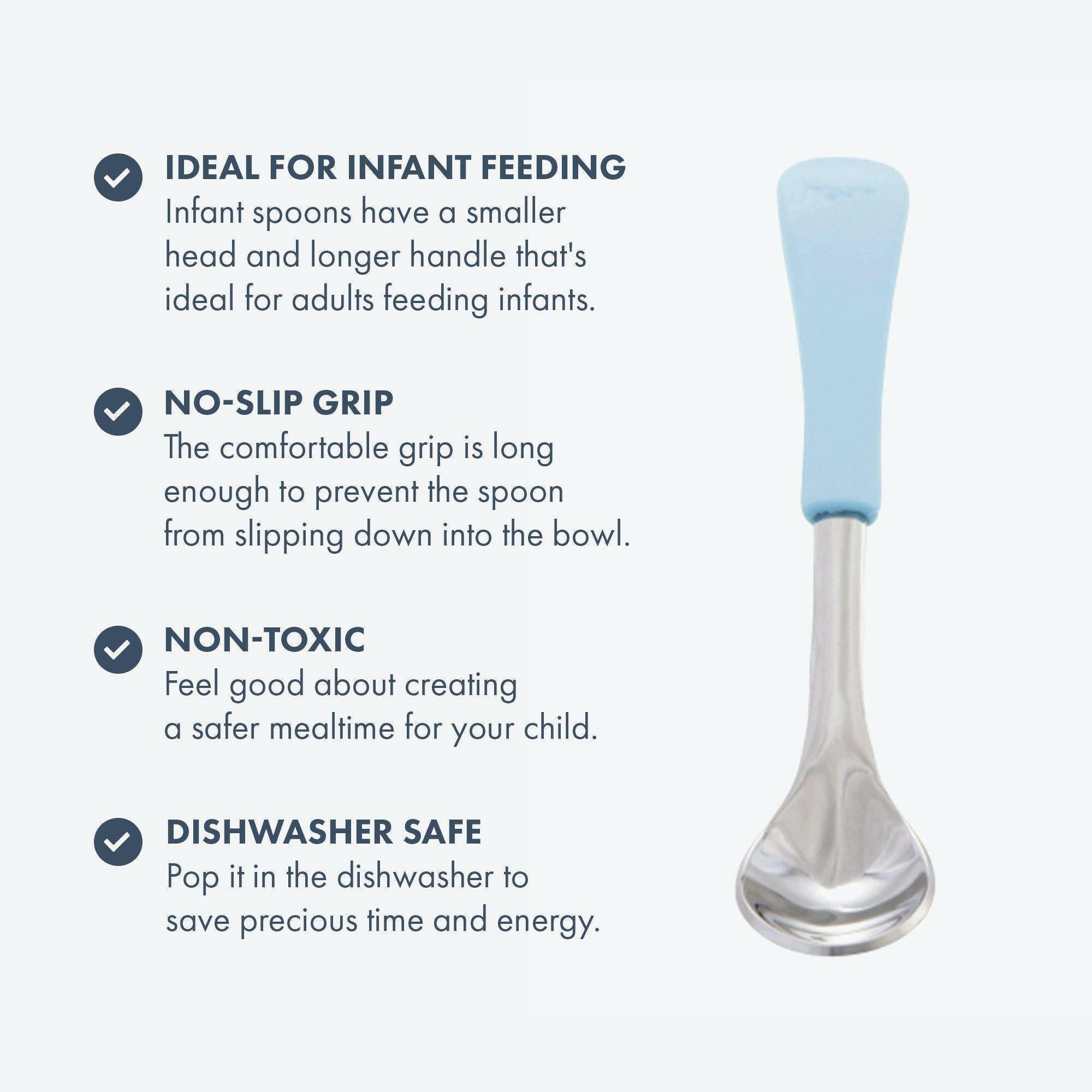 Avanchy Stainless Steel Infant Spoons 2 Pack. (Younger Babies) Baby Feeding Avanchy Sustainable Baby Dishware