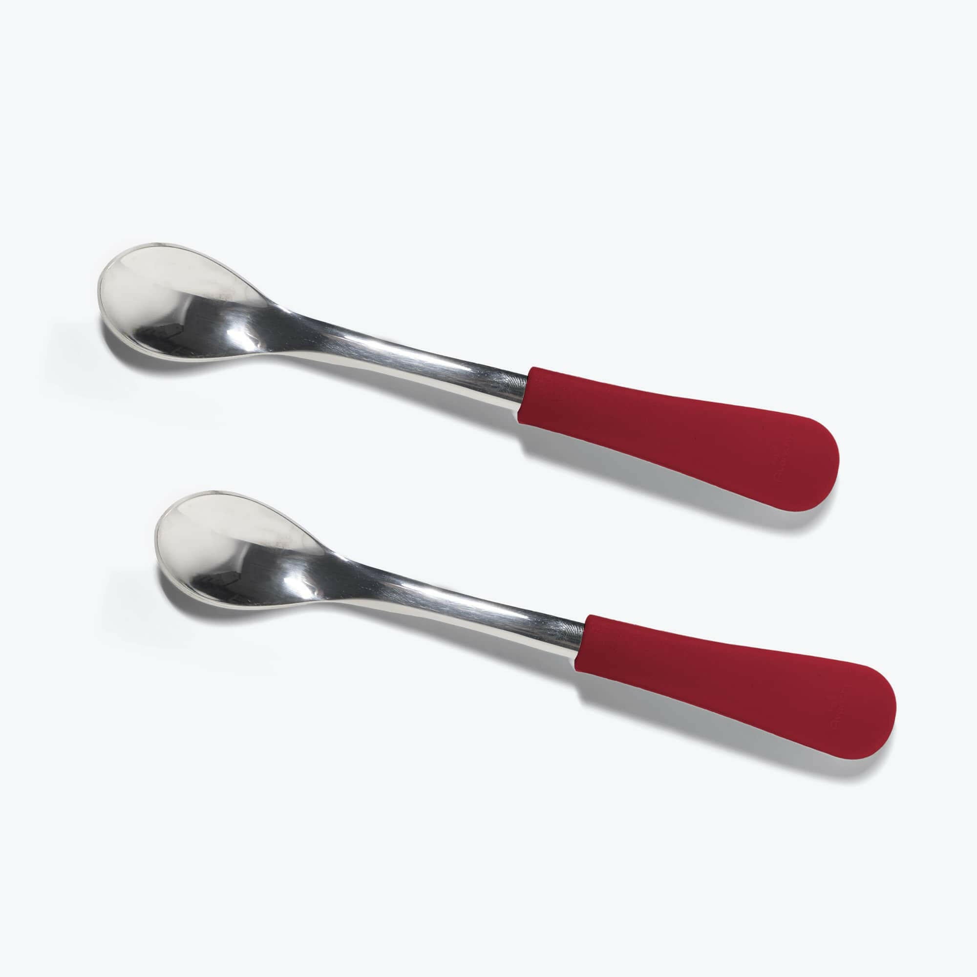 Avanchy Stainless Steel Infant Spoons 2 Pack. (Younger Babies) Baby Feeding Avanchy Sustainable Baby Dishware Magenta