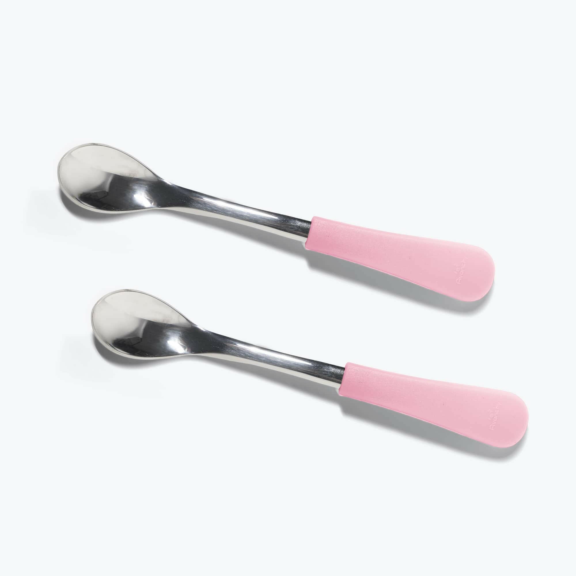 Avanchy Stainless Steel Infant Spoons 2 Pack. (Younger Babies) Baby Feeding Avanchy Sustainable Baby Dishware Pink