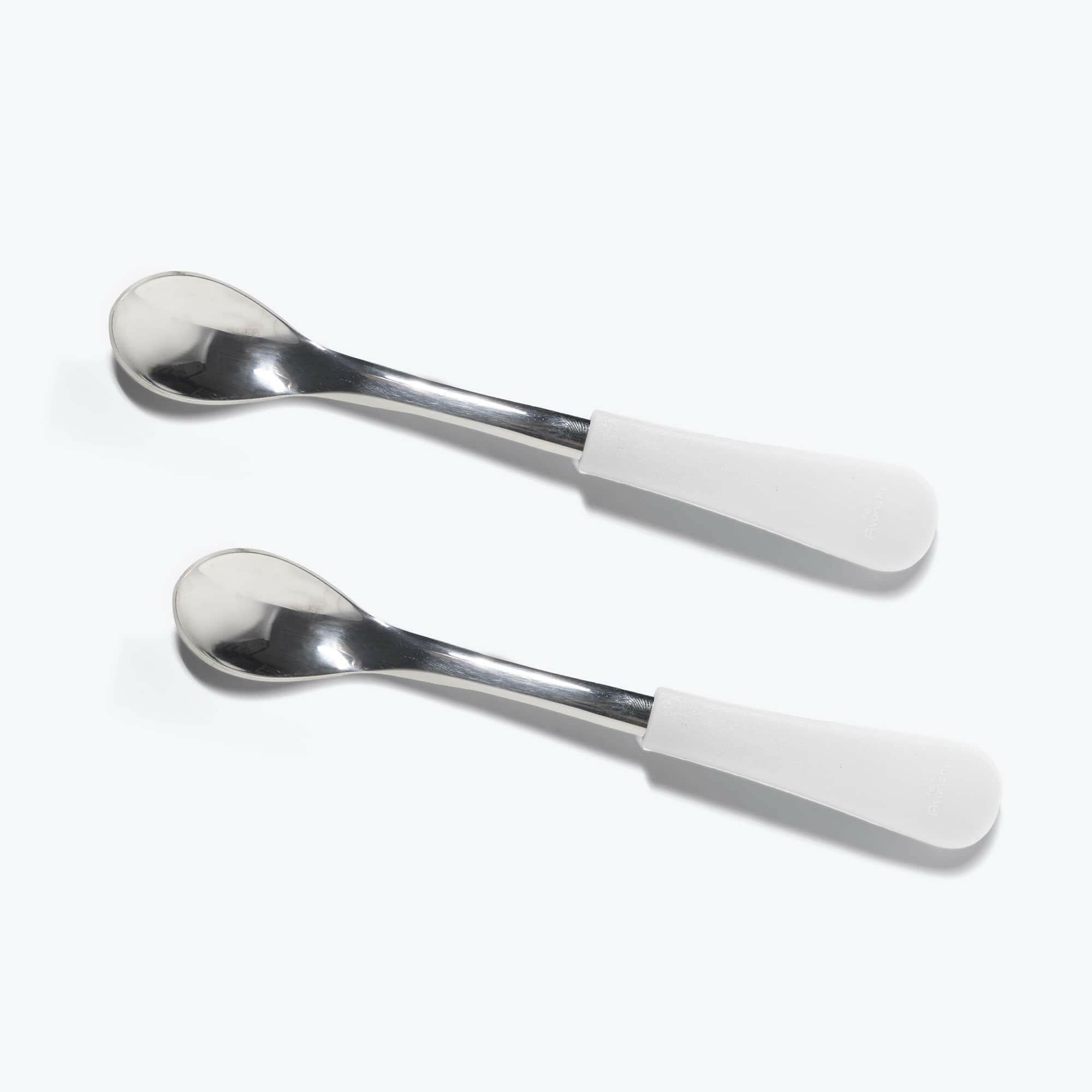 Avanchy Stainless Steel Infant Spoons 2 Pack. (Younger Babies) Baby Feeding Avanchy Sustainable Baby Dishware White