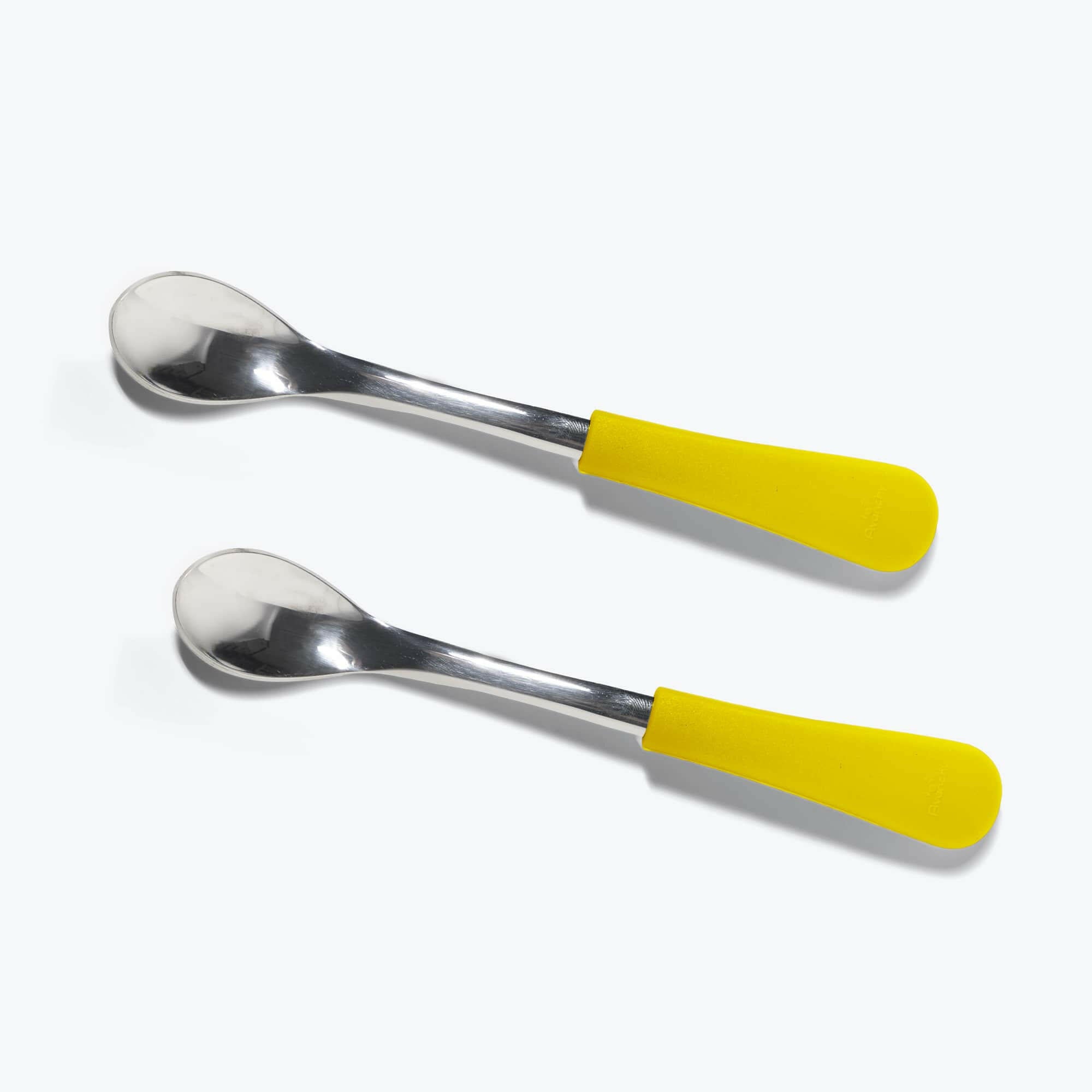 Avanchy Stainless Steel Infant Spoons 2 Pack. (Younger Babies) Baby Feeding Avanchy Sustainable Baby Dishware Yellow
