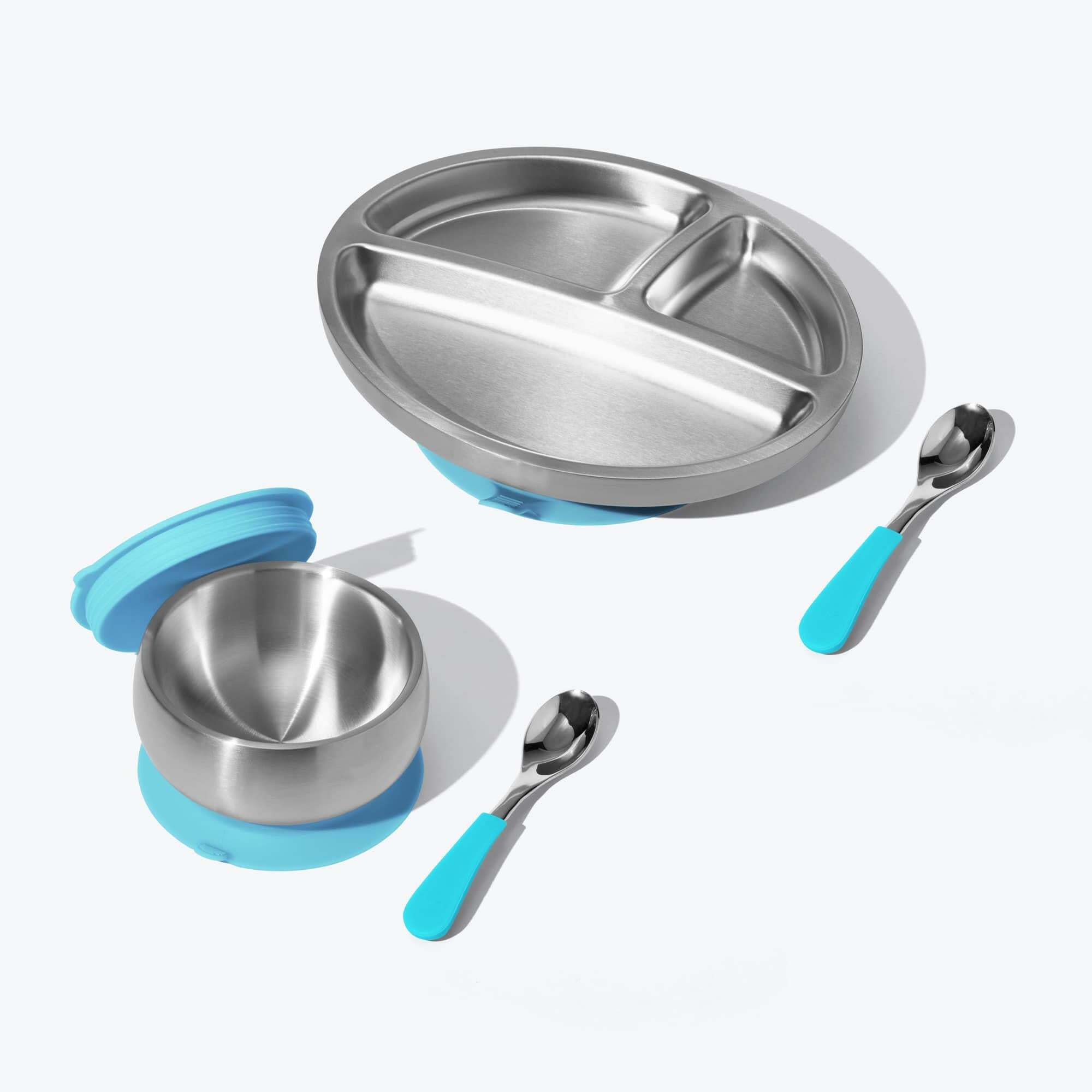 Avanchy Stainless Steel Rainbow Baby Collections Baby Feeding Avanchy Sustainable Baby Dishware Blue