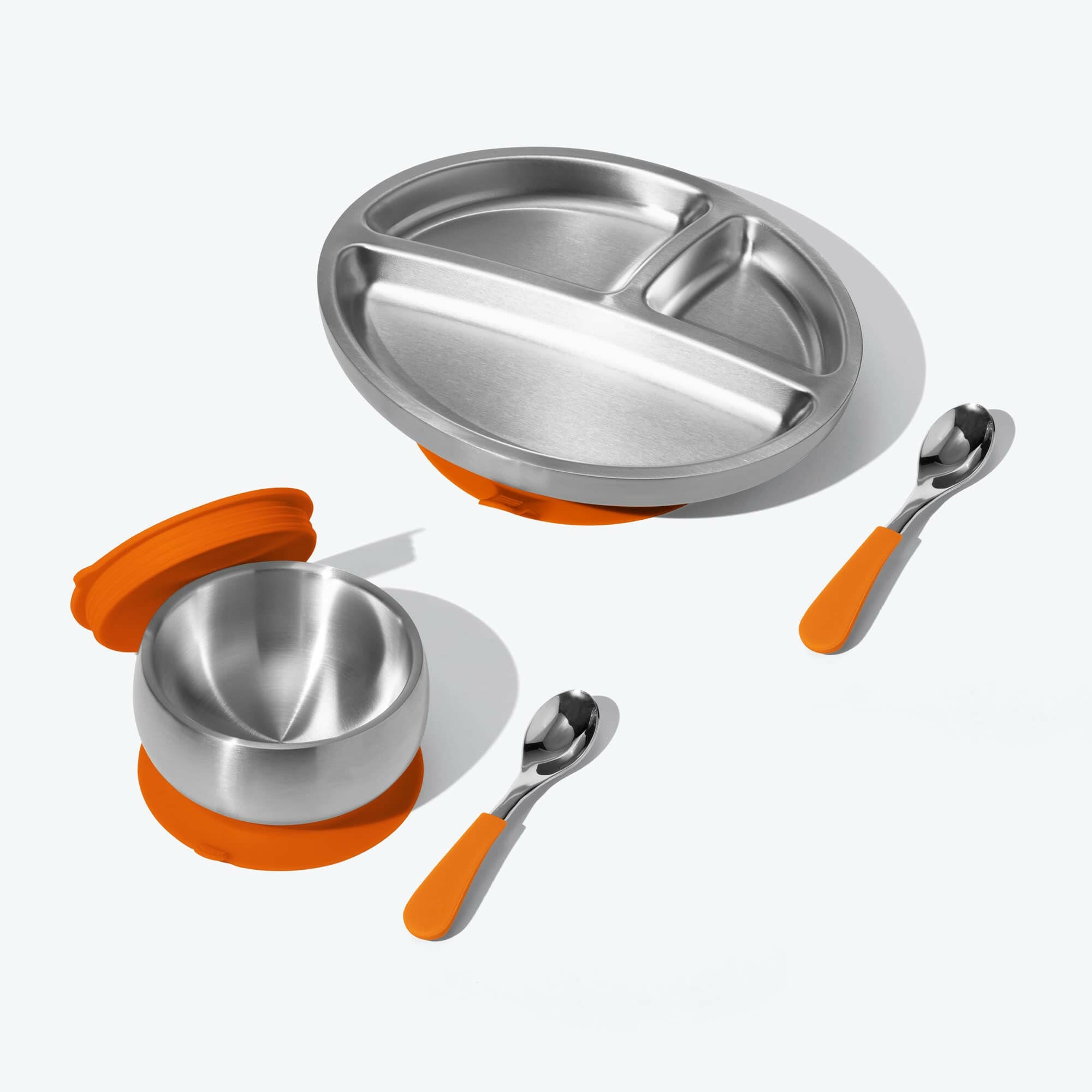 Avanchy Stainless Steel Rainbow Baby Collections Baby Feeding Avanchy Sustainable Baby Dishware Orange