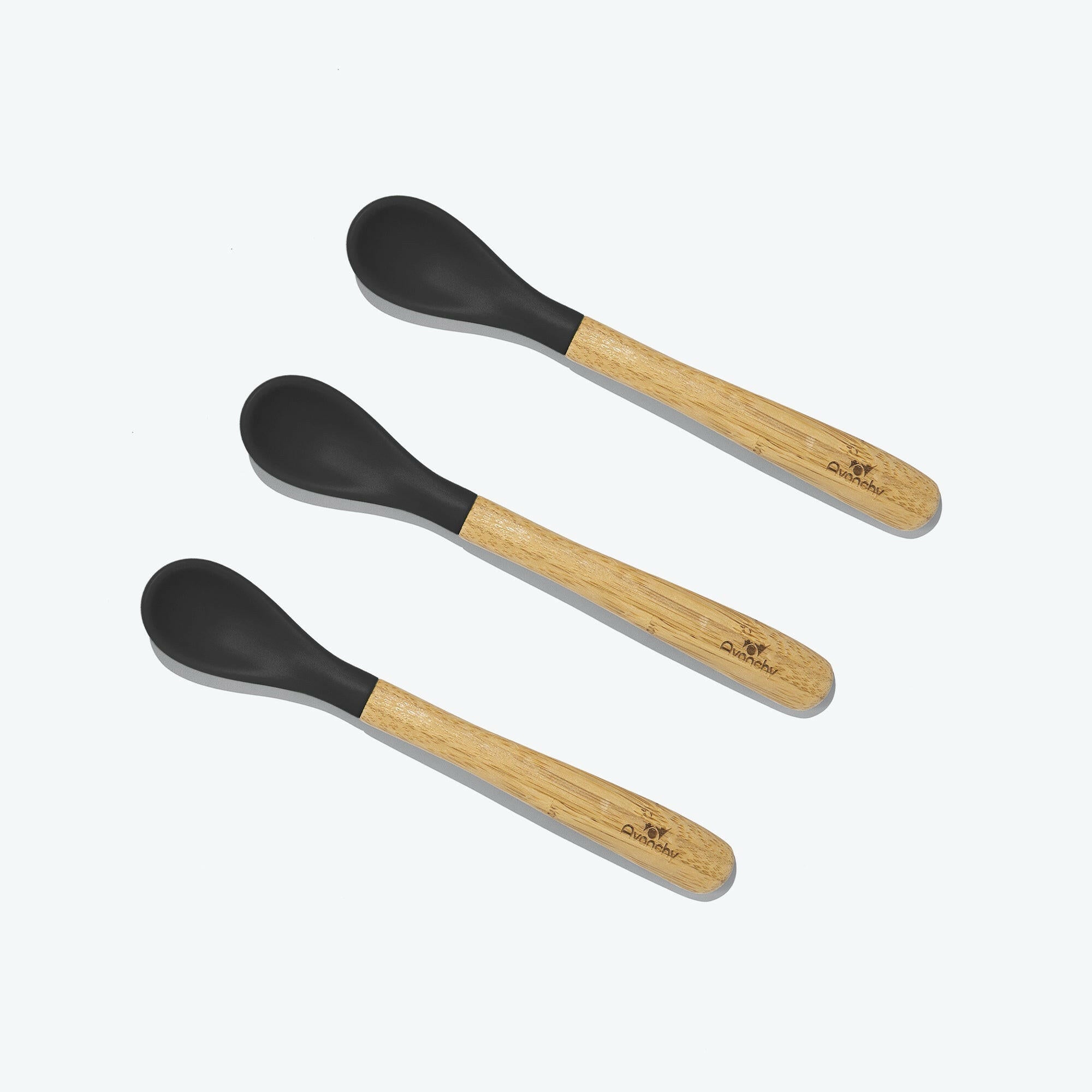 Avanchy Exclusive Monochrome Utensils Bundle Baby Feeding Avanchy Sustainable Baby Dishware Black Infant