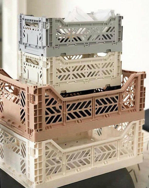 Folding Crate - Light Grey Toy Storage Aykasa