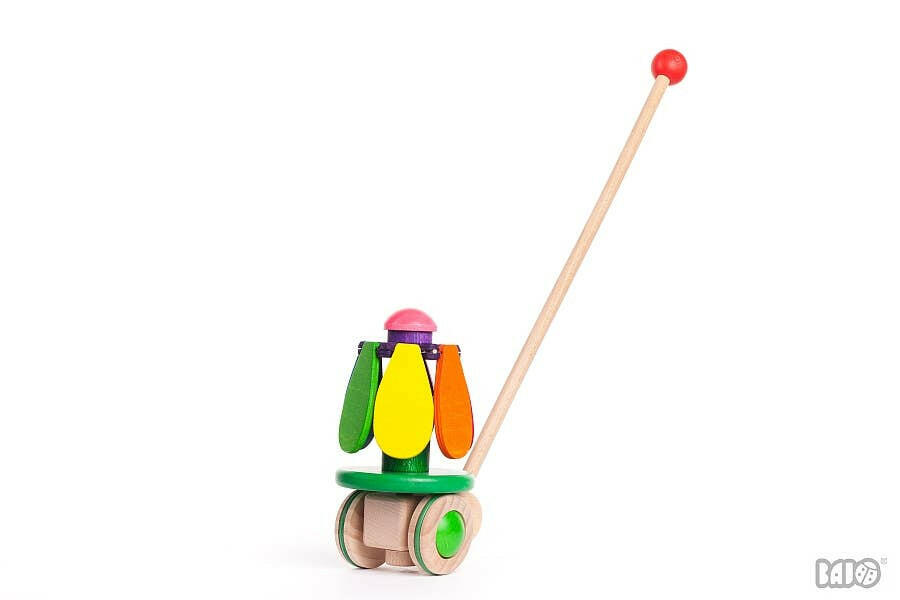BAJO Wooden Flower Rainbow Push Toy Kids Toys Bajo