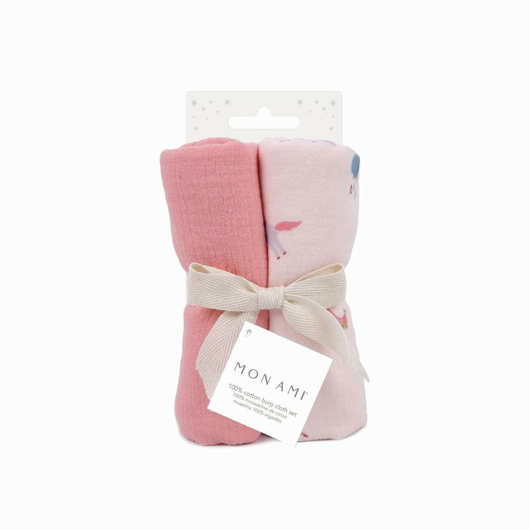 CHATEAU MAGIQUE 2 PC BURP CLOTH SET Nursing & Feeding MON AMI