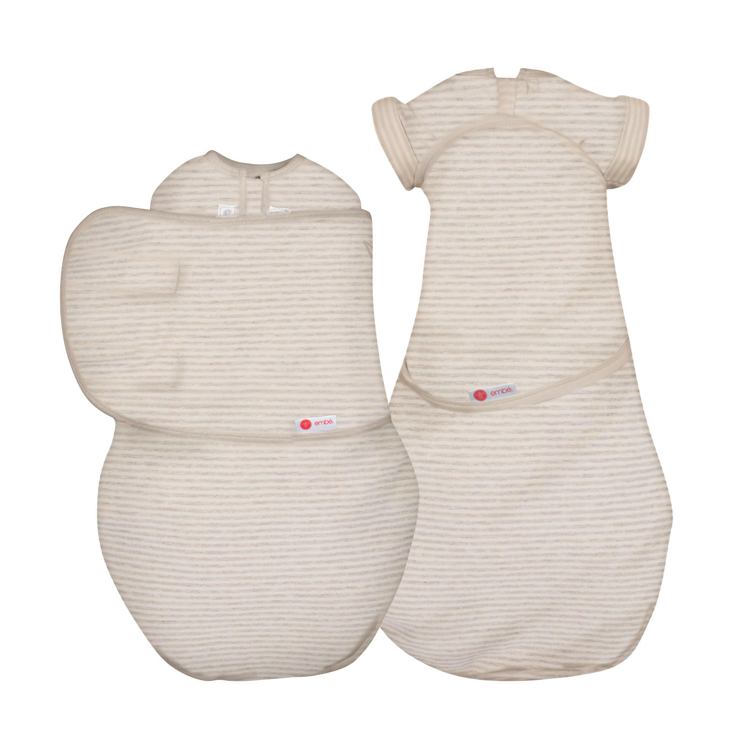 2-Stage Swaddle Bundle 100% Cotton Jersey embé® Organic Oatmeal Stripe