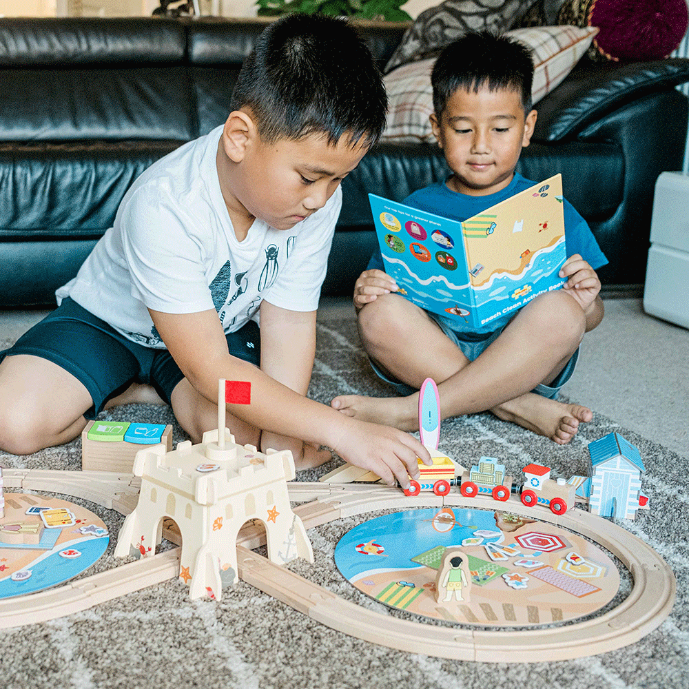 Coastal Clean Up Train Set by Bigjigs Toys US  Bigjigs Toys US